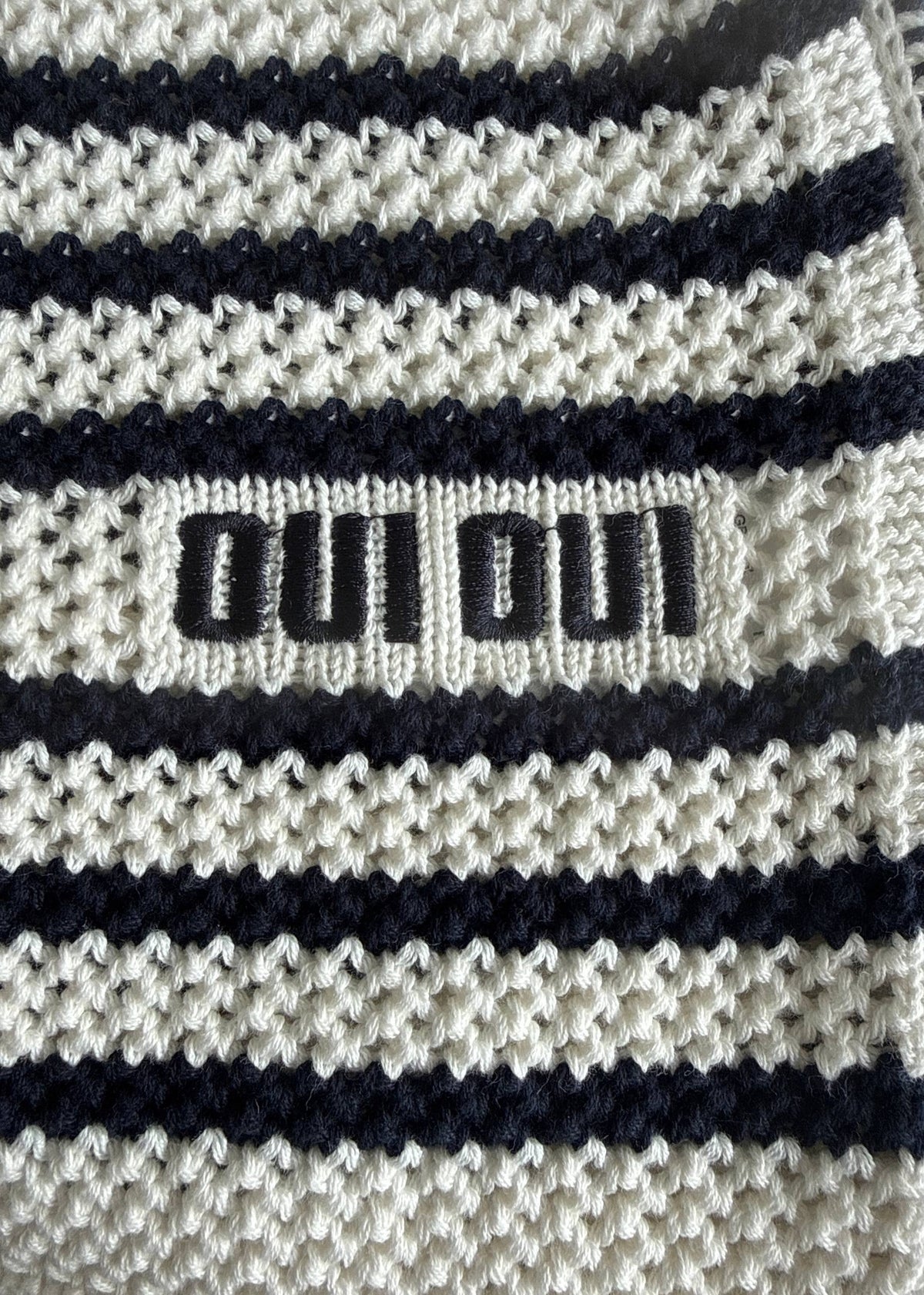 Strickjacke 'Navy-Weiß'