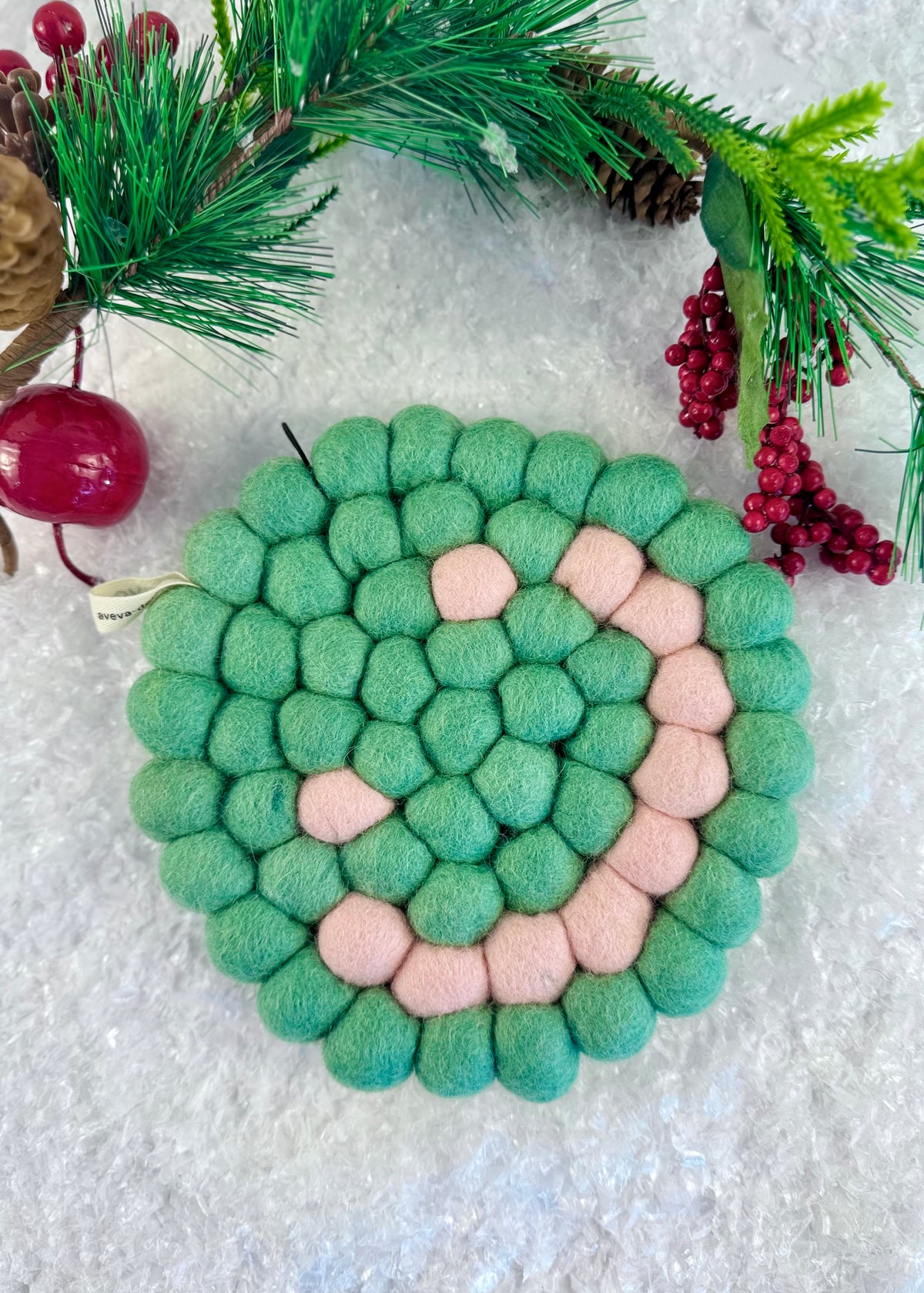 Topfuntersetzer 'Smiley' Mintgrün