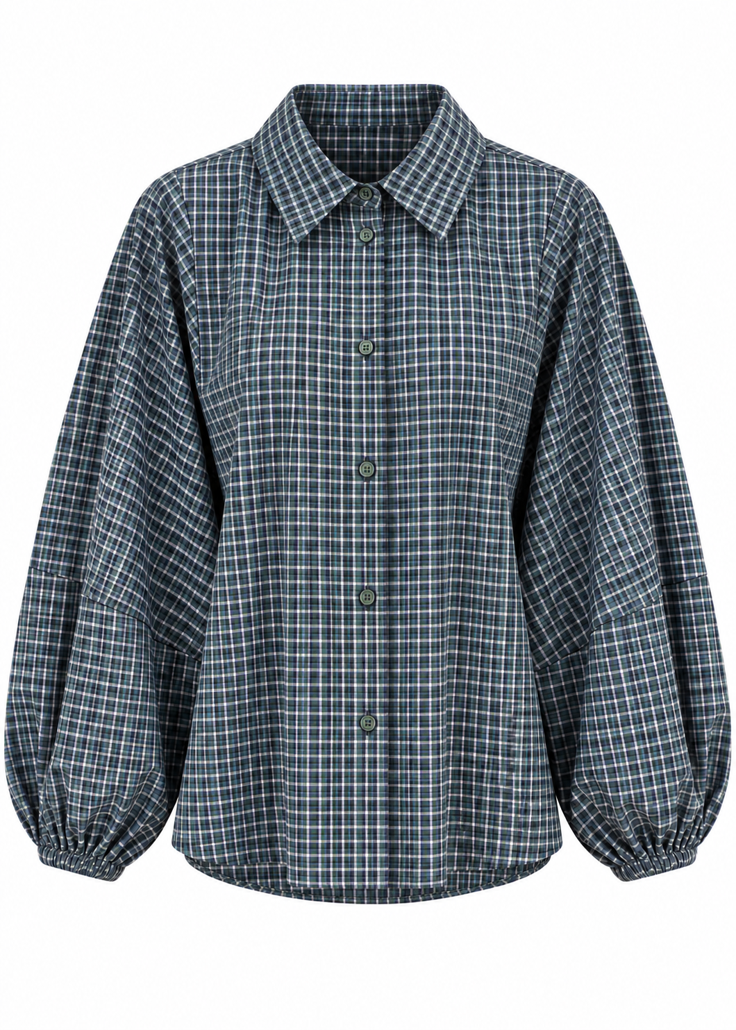 Hemdbluse 'Check-Grün'