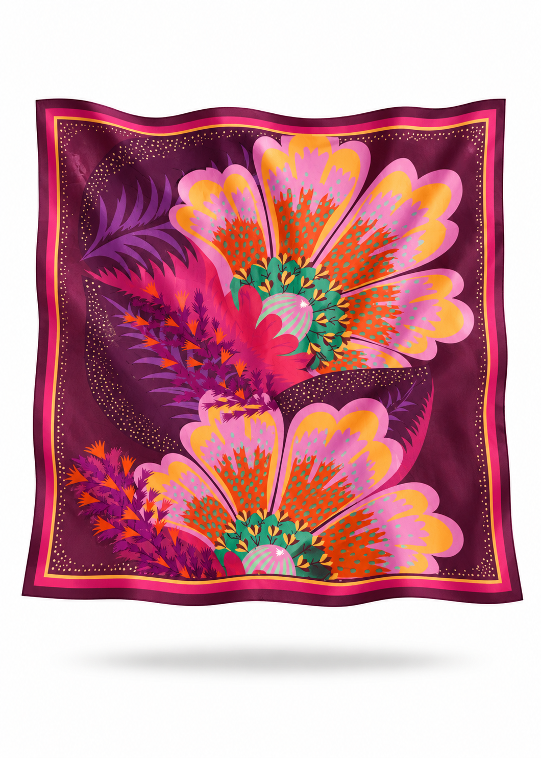 Tuch 'Flower' Burgundy