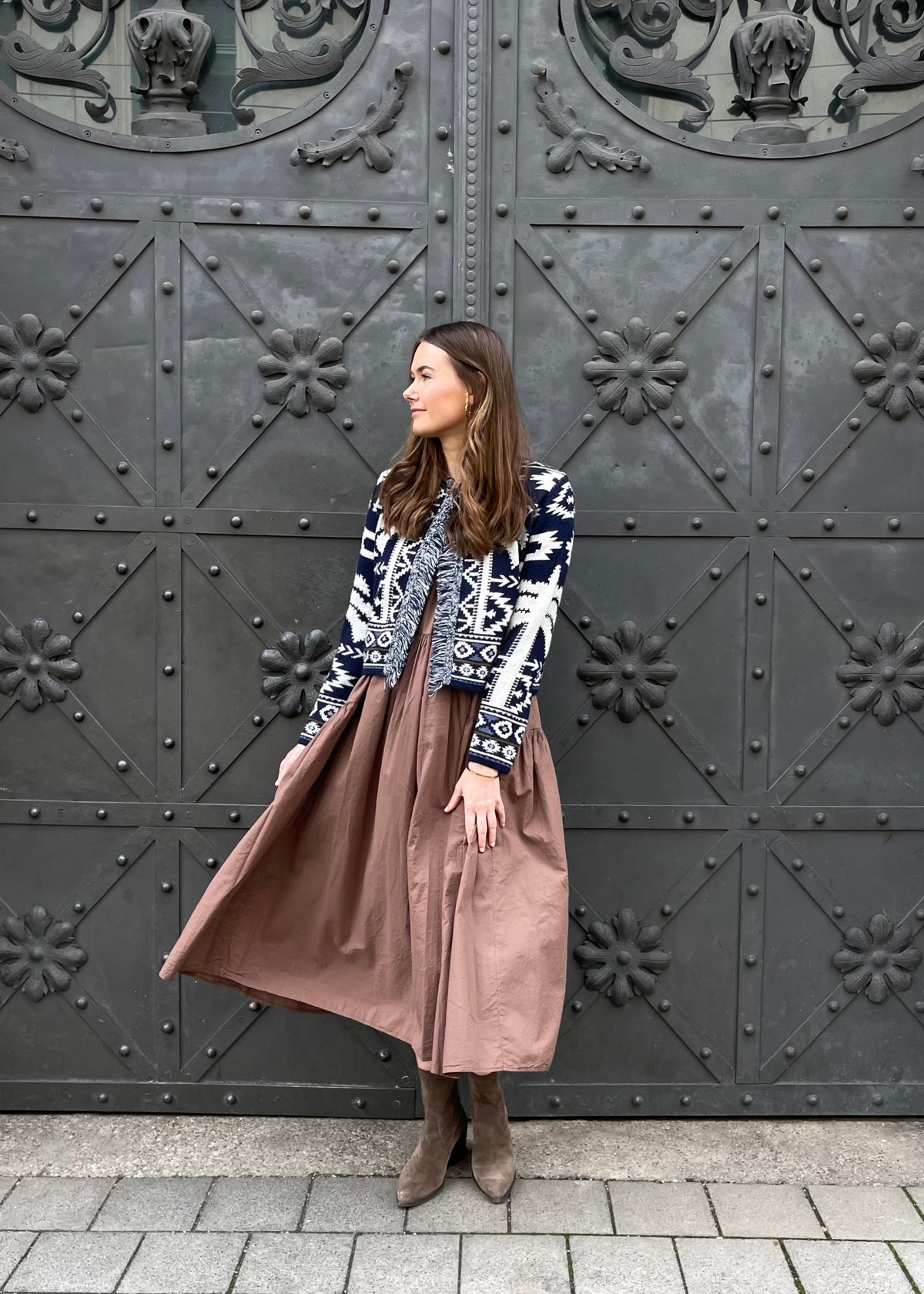 Kleid mit Raffungen &#39;Braun&#39;