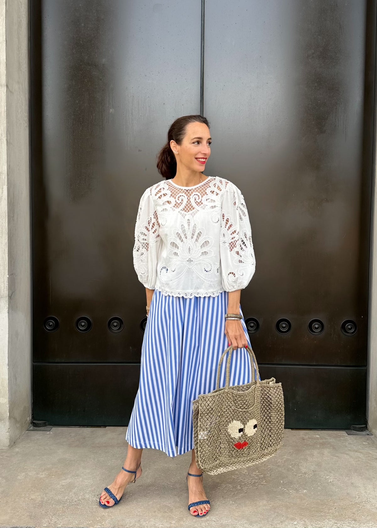 Bluse mit Sangallo Spitze &#39;Weiß&#39;