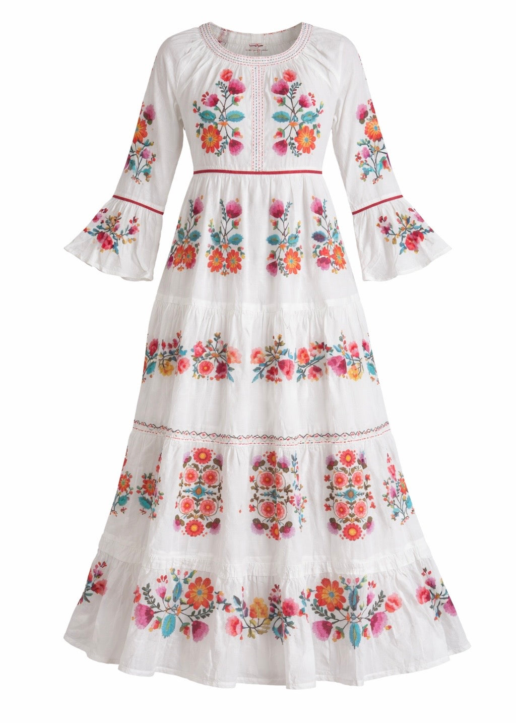 Maxi Stufenkleid 'Weiß'