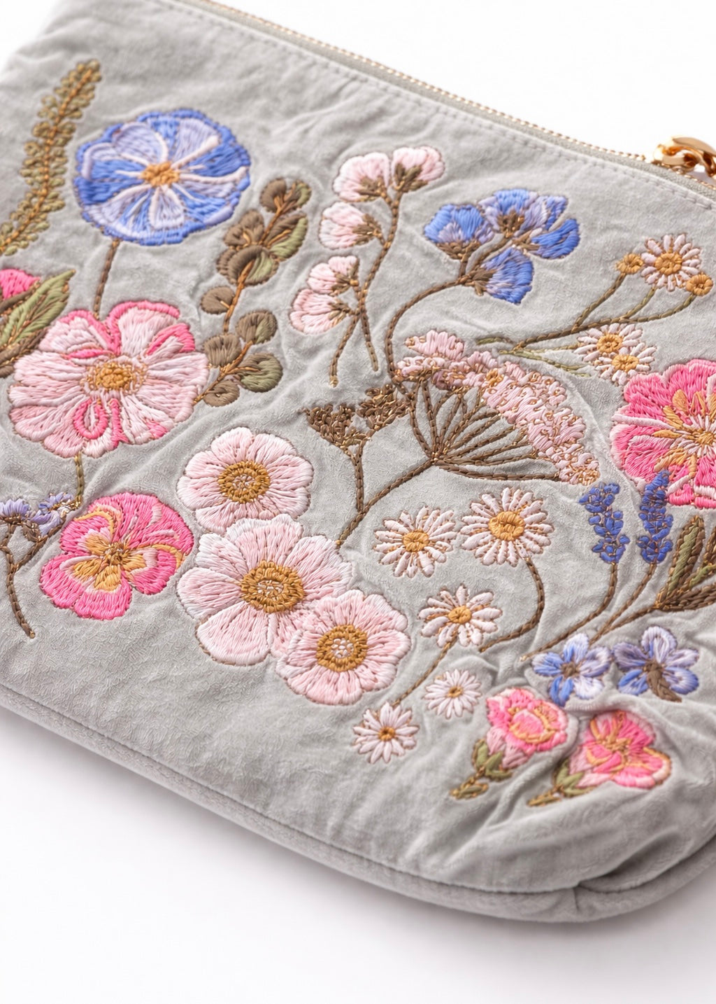 Kosmetik Clutch Samt 'Blumen'
