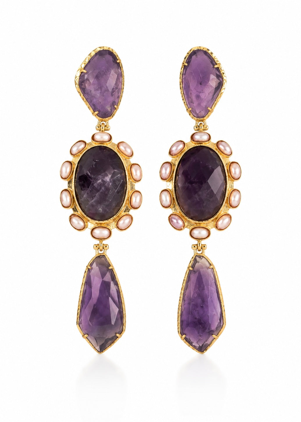 Ohrhänger mit Perlen 'Amethyst'