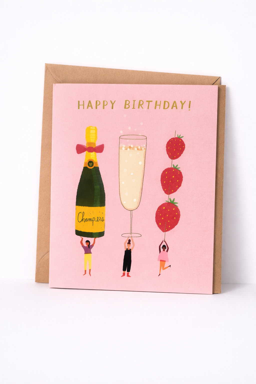 Karte 'Happy Birthday' Champers