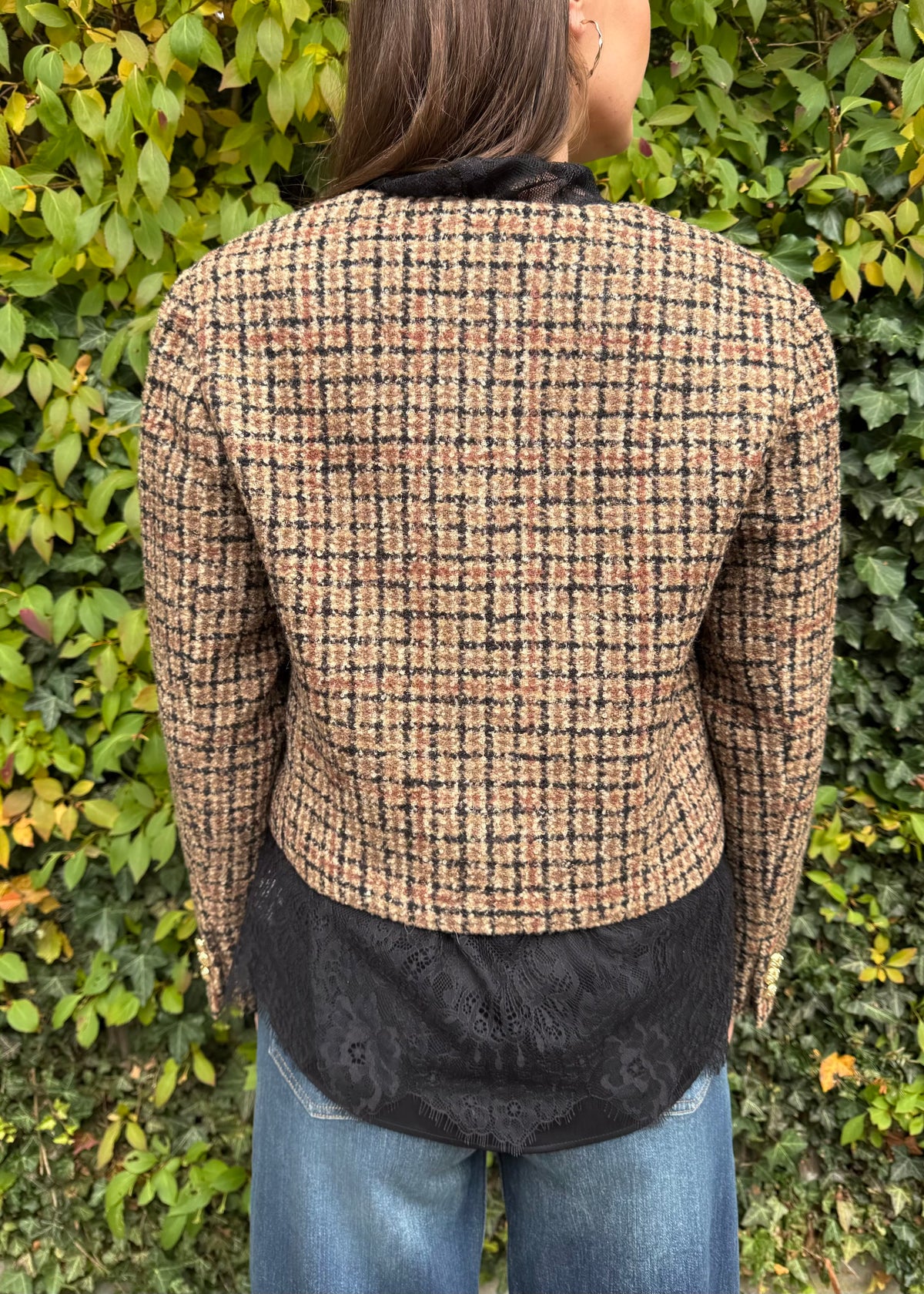 Elegante Tweedjacke mit Schmuckknöpfen &#39;Braun&#39;