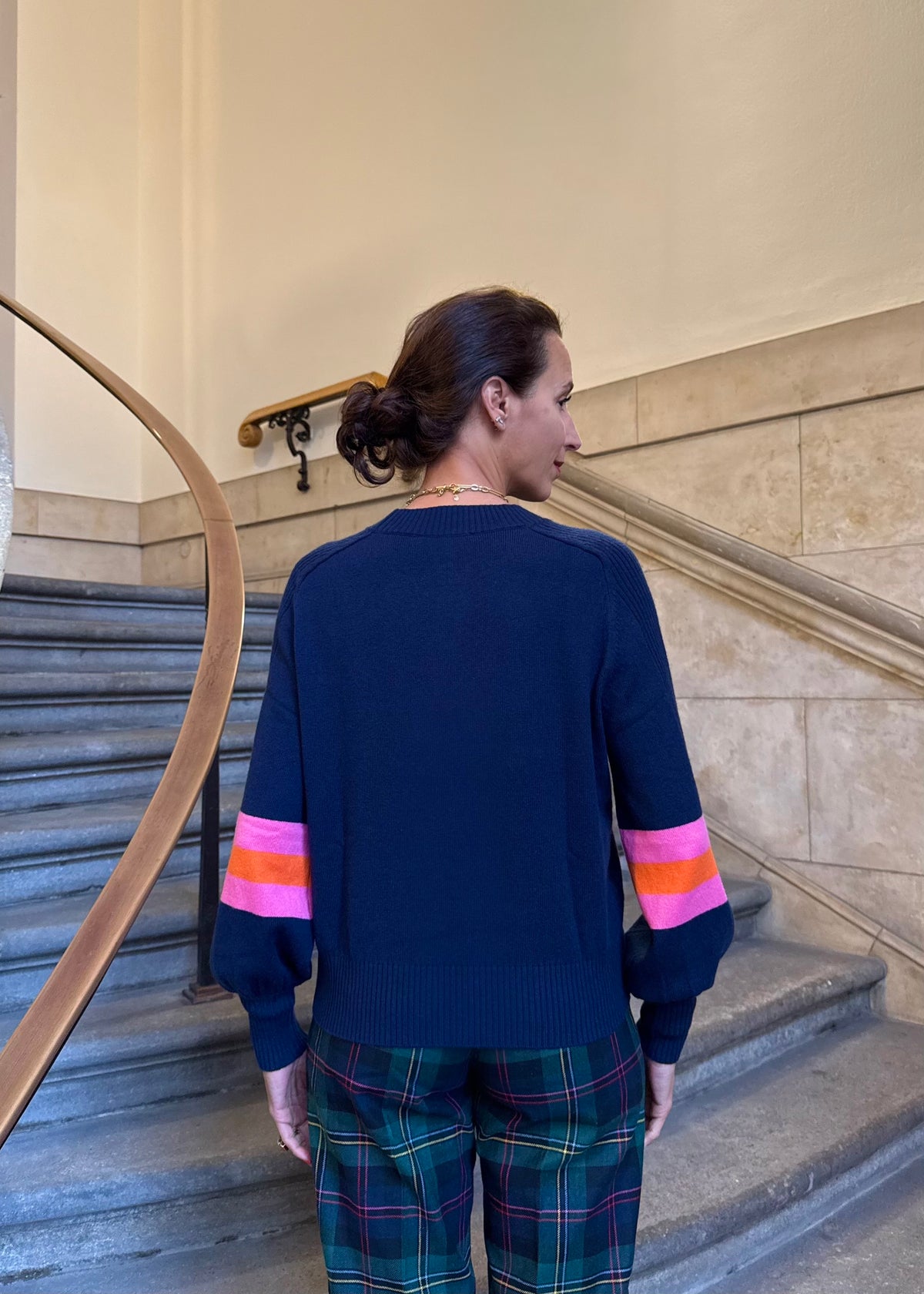 Pullover mit Ballonärmel &#39;Navy&#39;