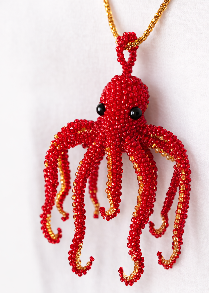 Kette 'Beads' mit Oktopus-Anhänger