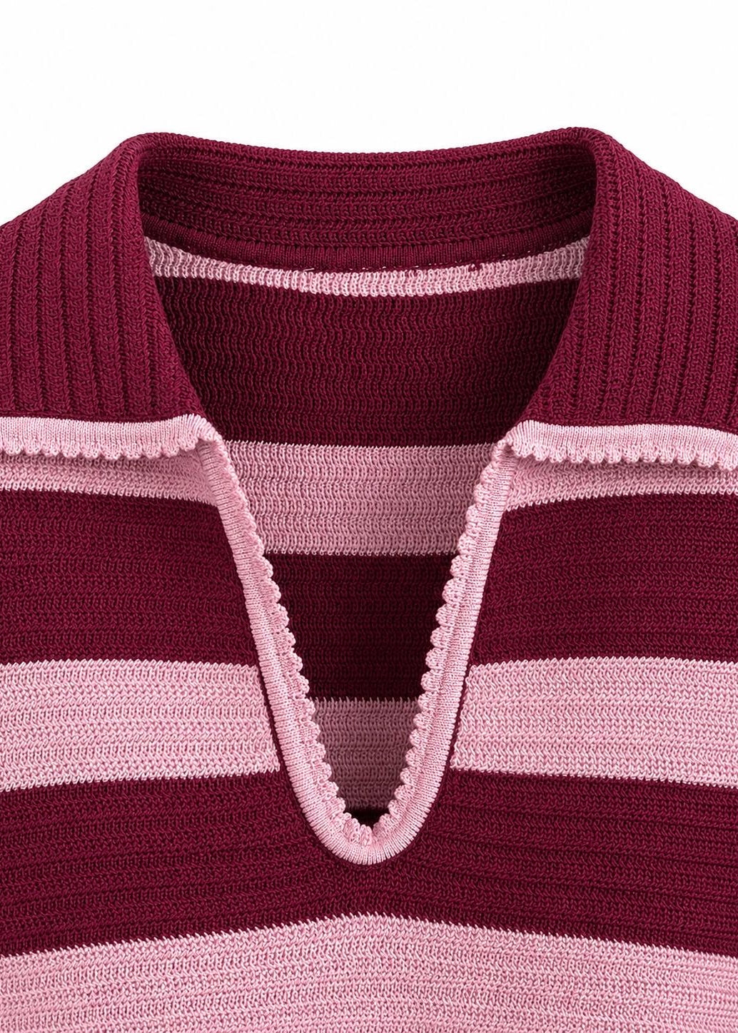 Strick-Poloshirt 'Rosa-Bordeaux'