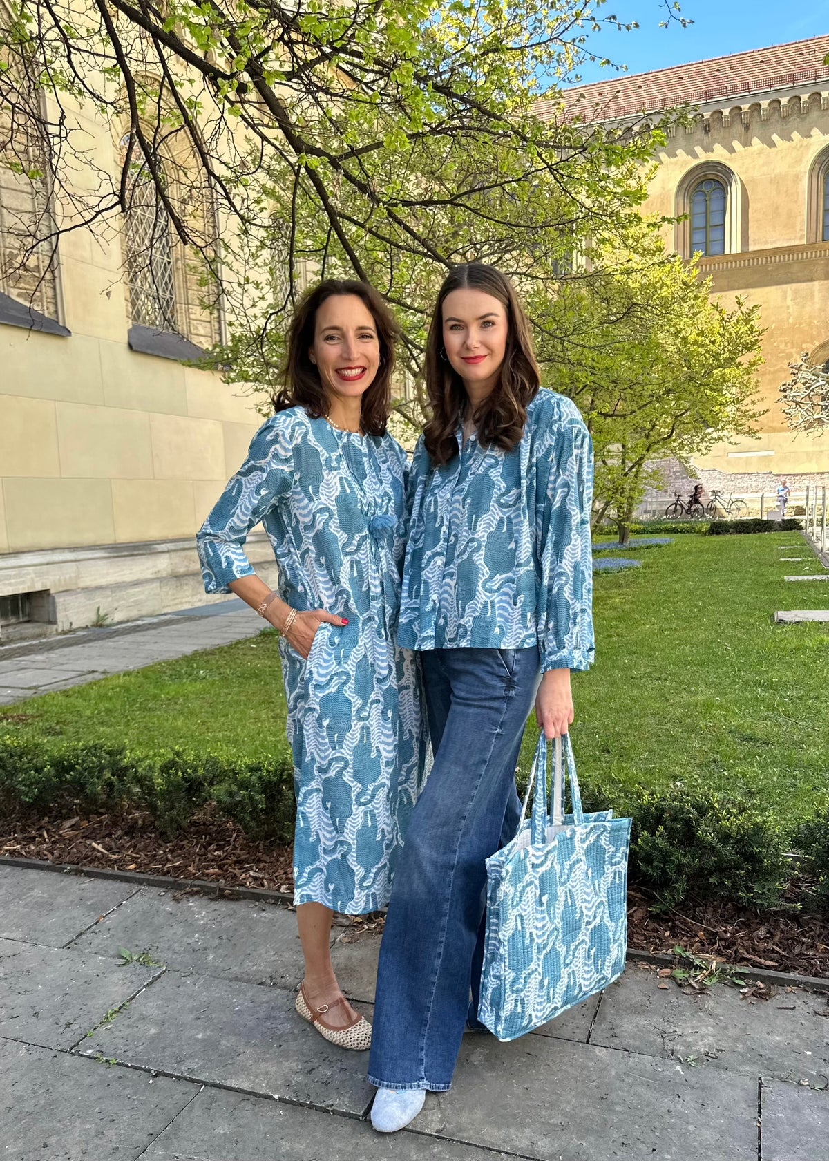 Boho-Kleid &#39;Tiger&#39; blau