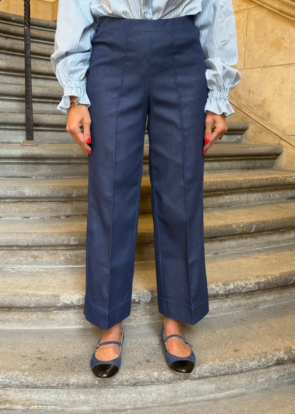 7/8 Jeans mit Bundfalte
