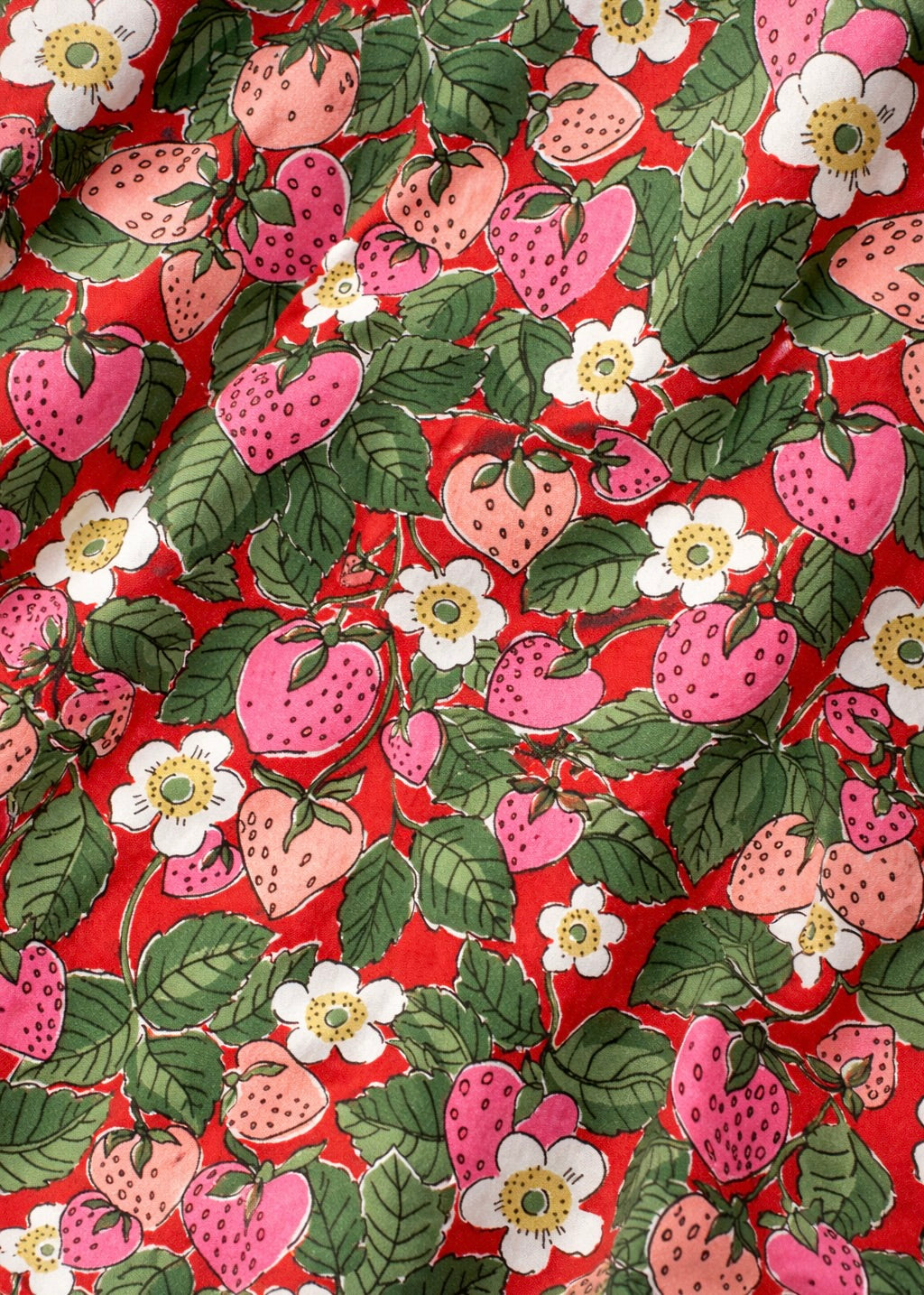 Bluse Langarm mit Liberty-Print 'Erdbeere'