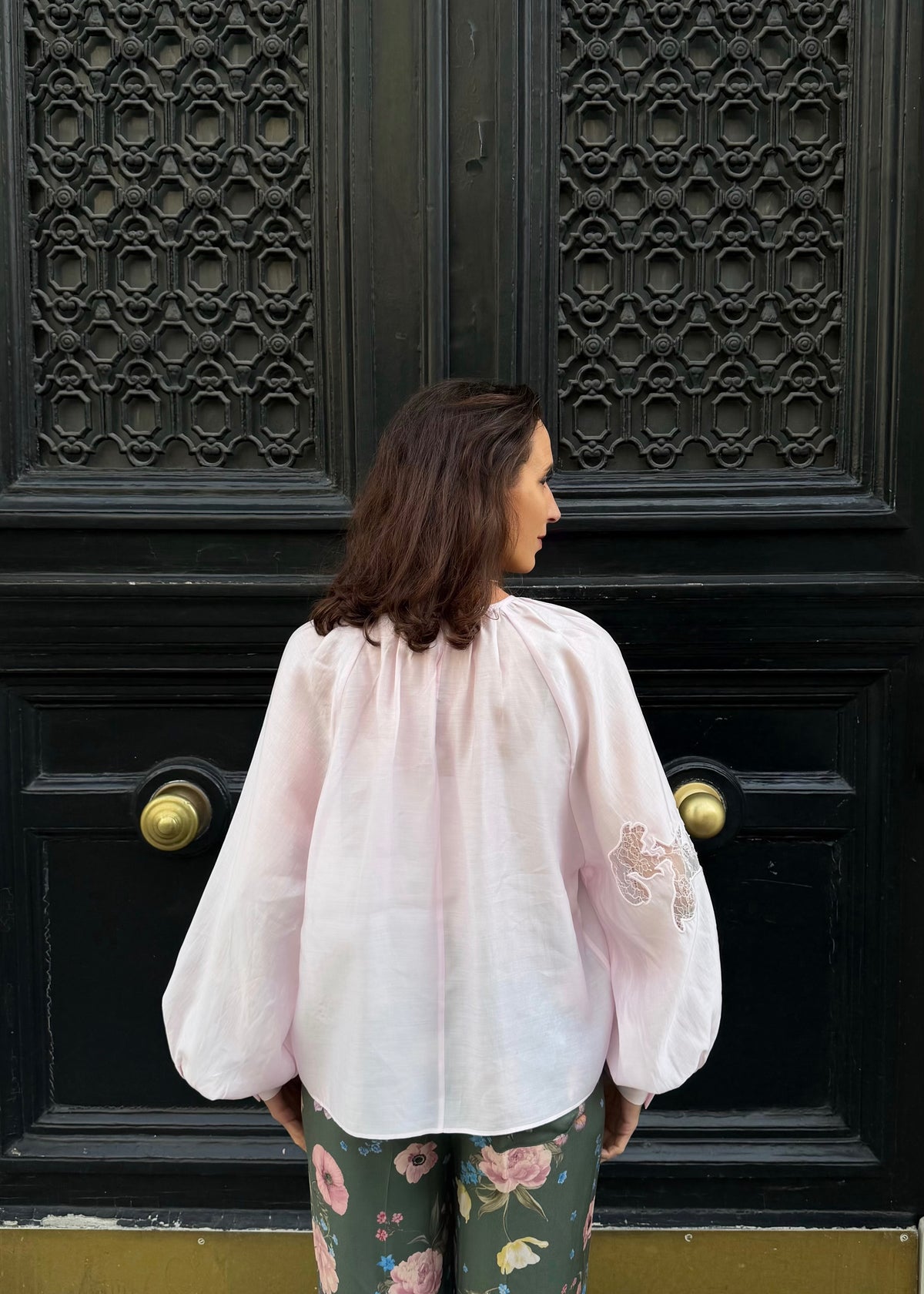 Bluse mit Spitze 'Rosa'