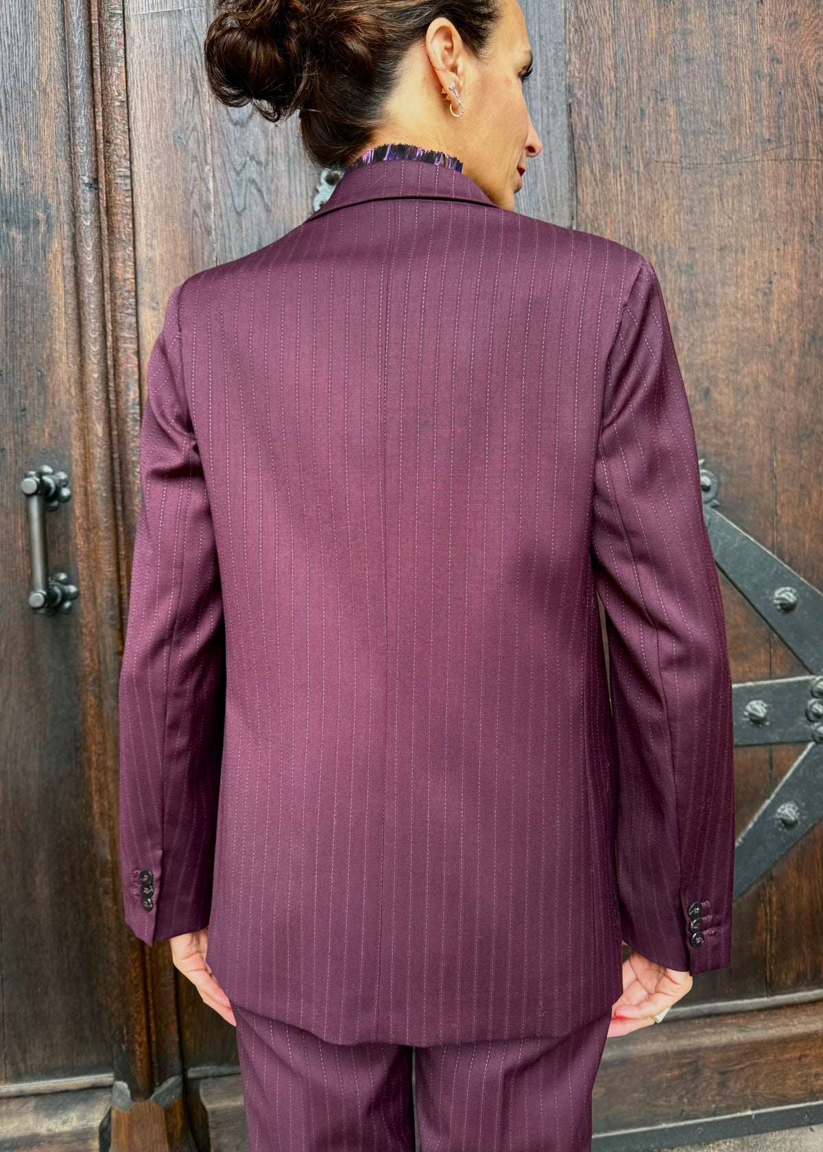Doppelreiher Jacke mit Nadelstreifen