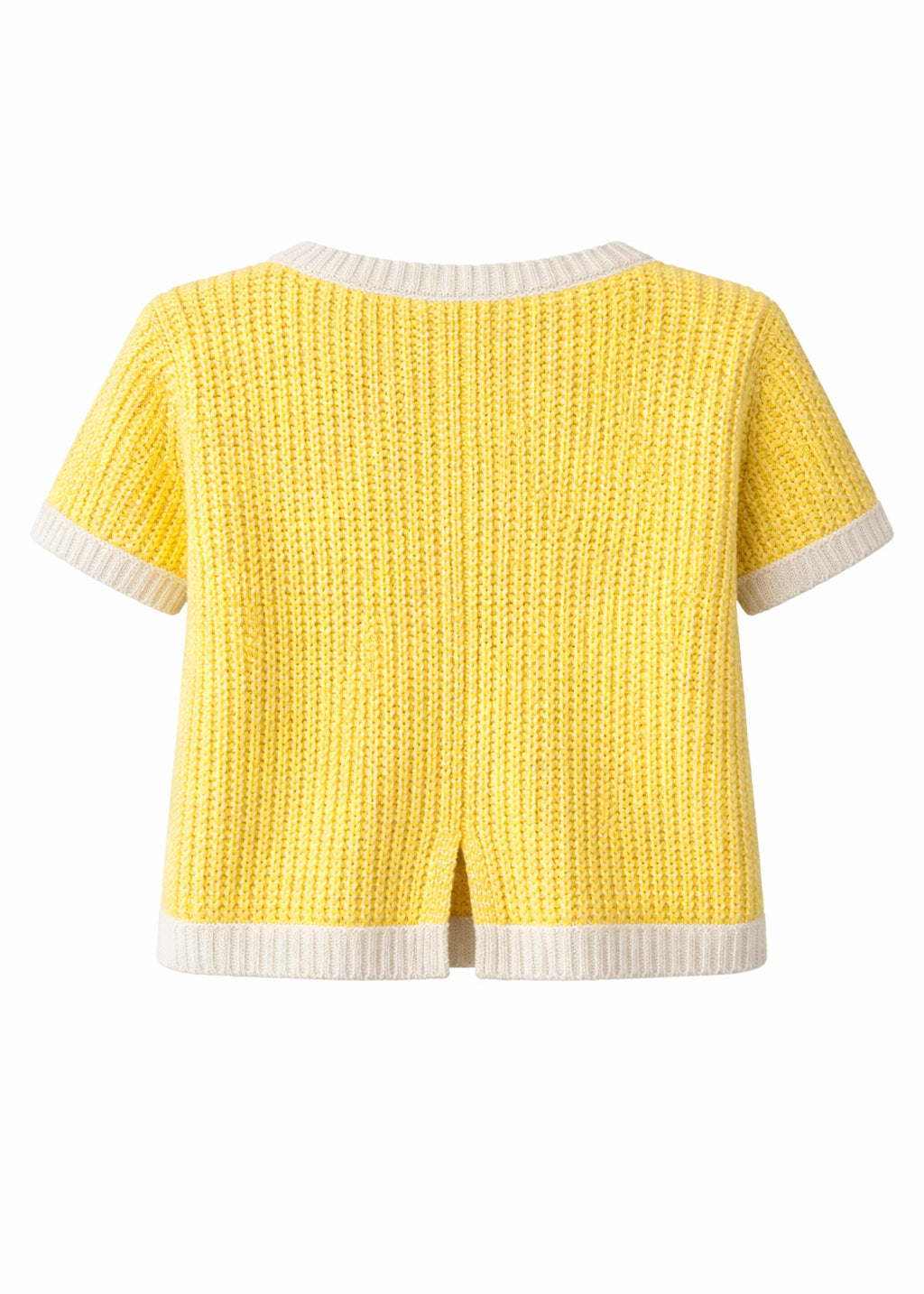 Kurzarm Strickpullover 'Gelb'