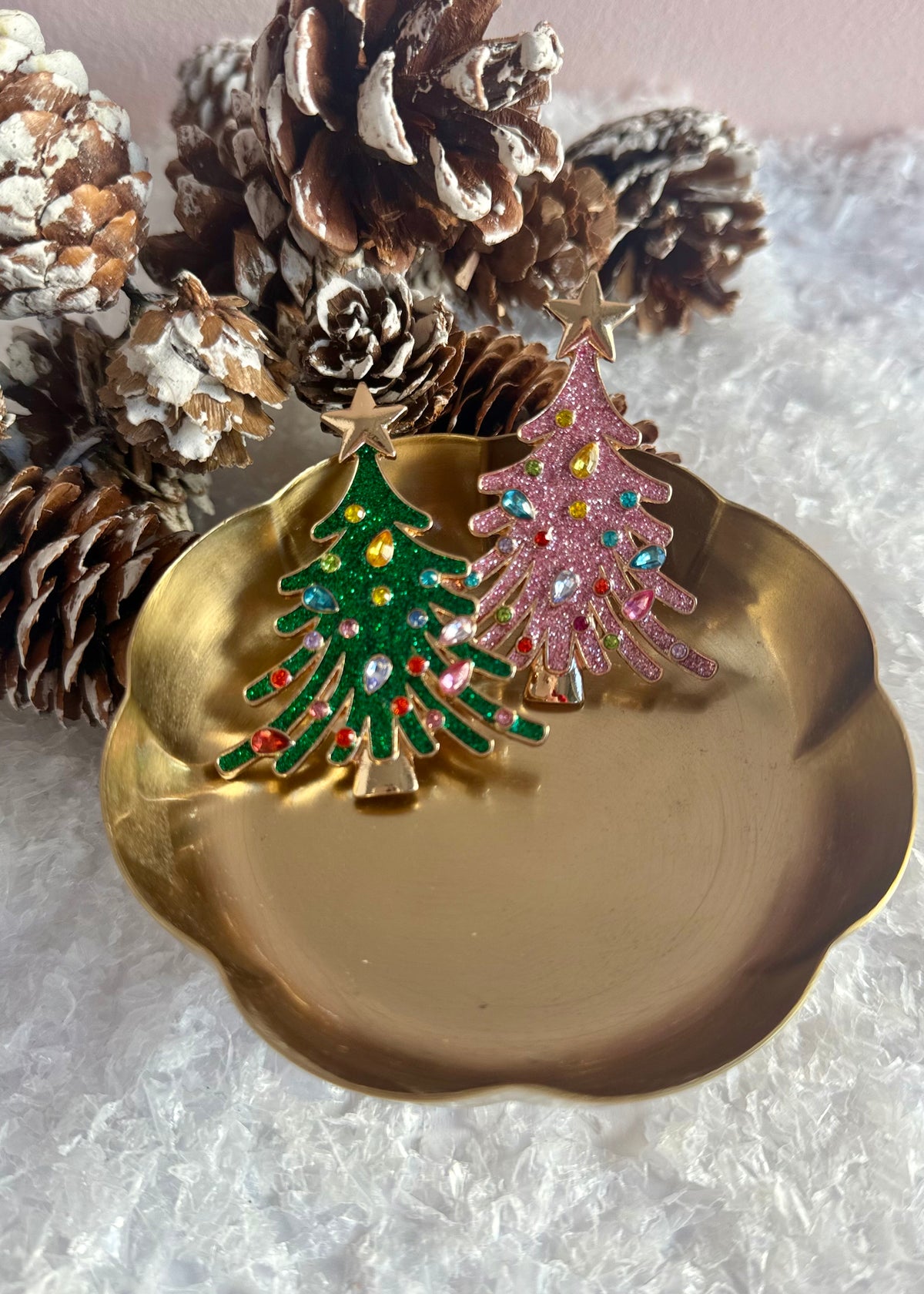 Brosche Glitzer 'Tannenbaum' Grün