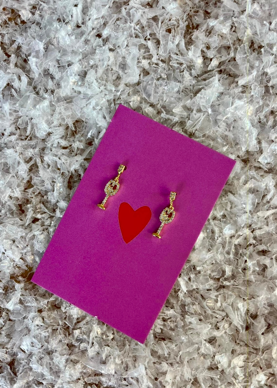 Ohrstecker mit Strass 'Weinglas'