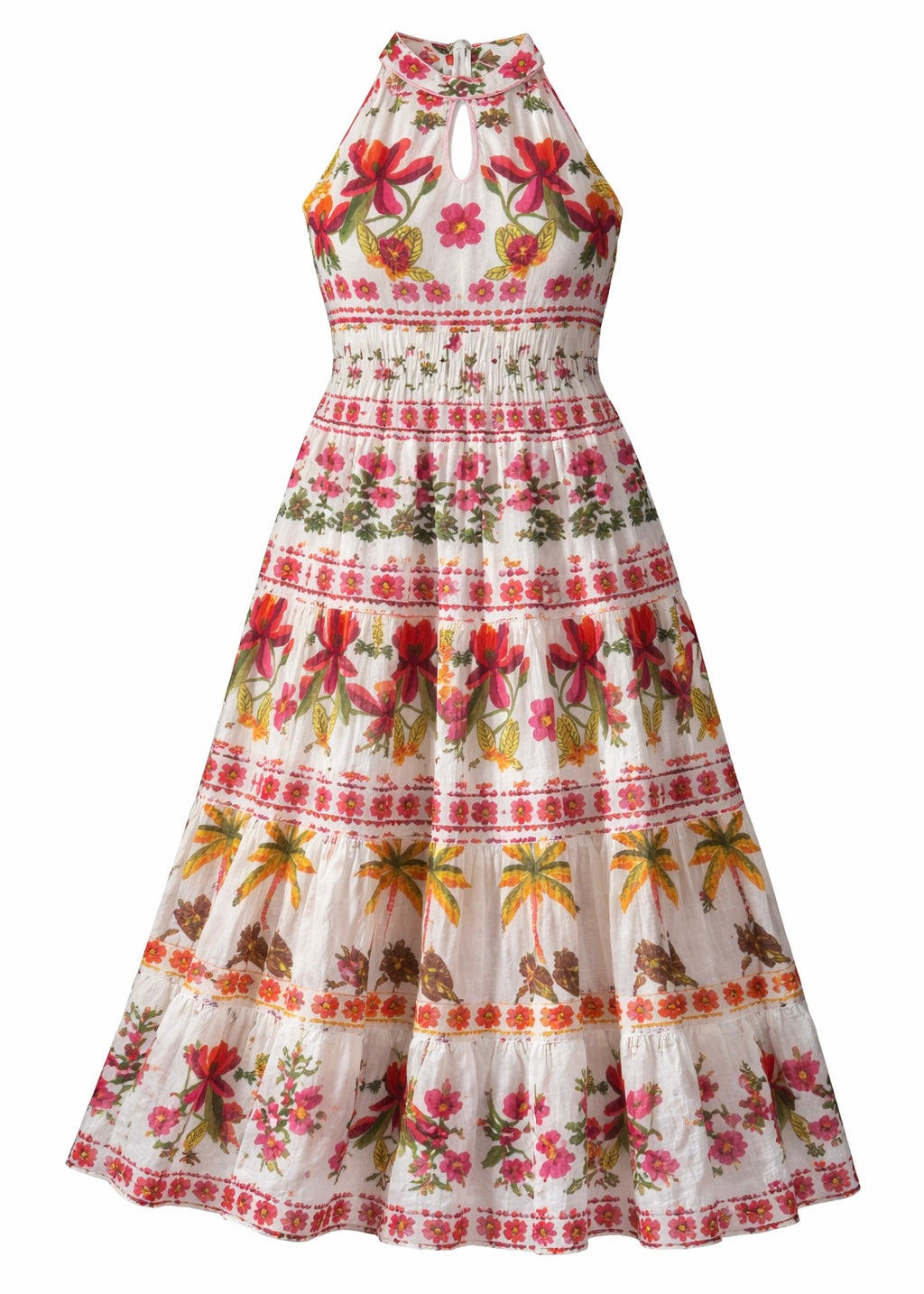 Maxi-Stufenkleid mit Blumenprint