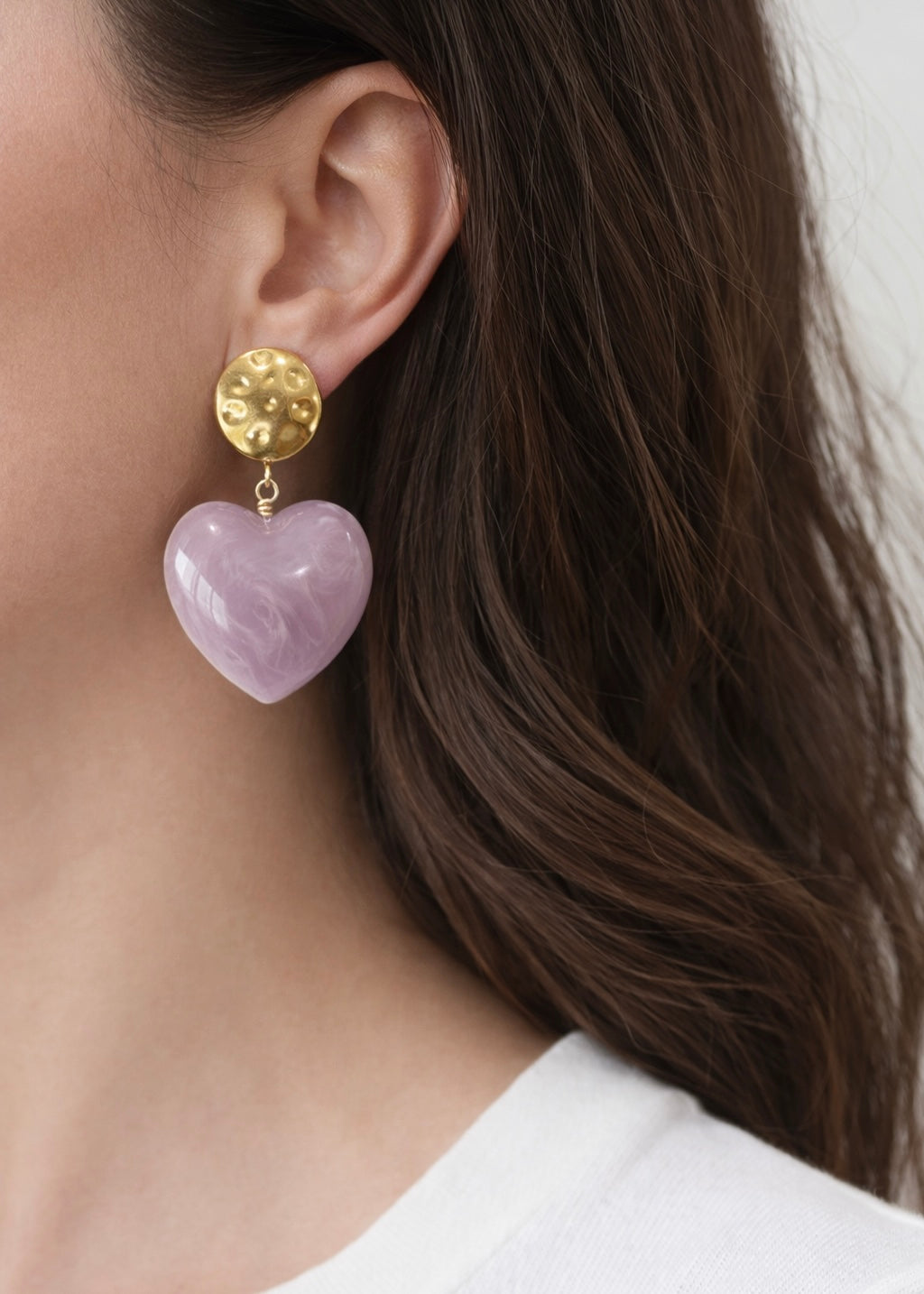 Ohrringe 'Herz' Amethyst