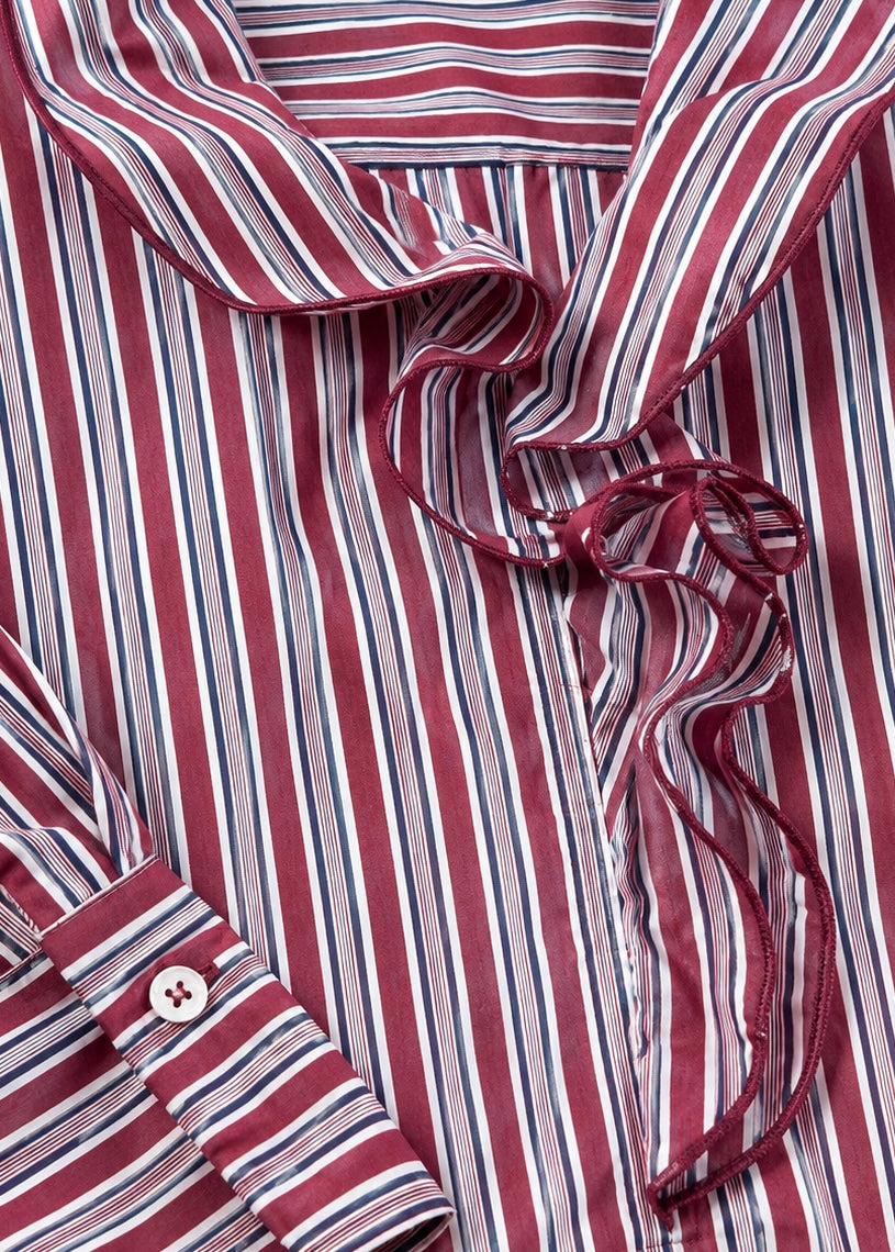 Bluse mit Volant 'Stripes'