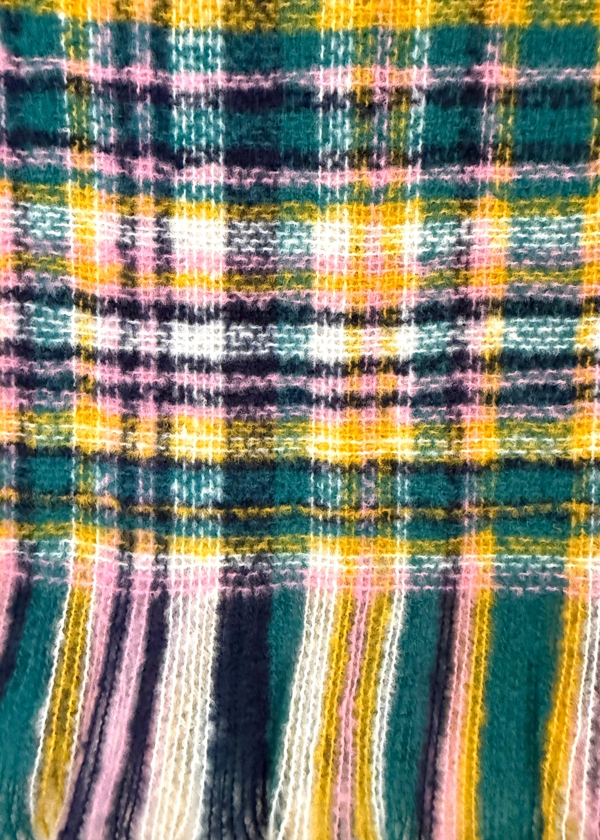 Karo Schal 'Rosa-Gelb'