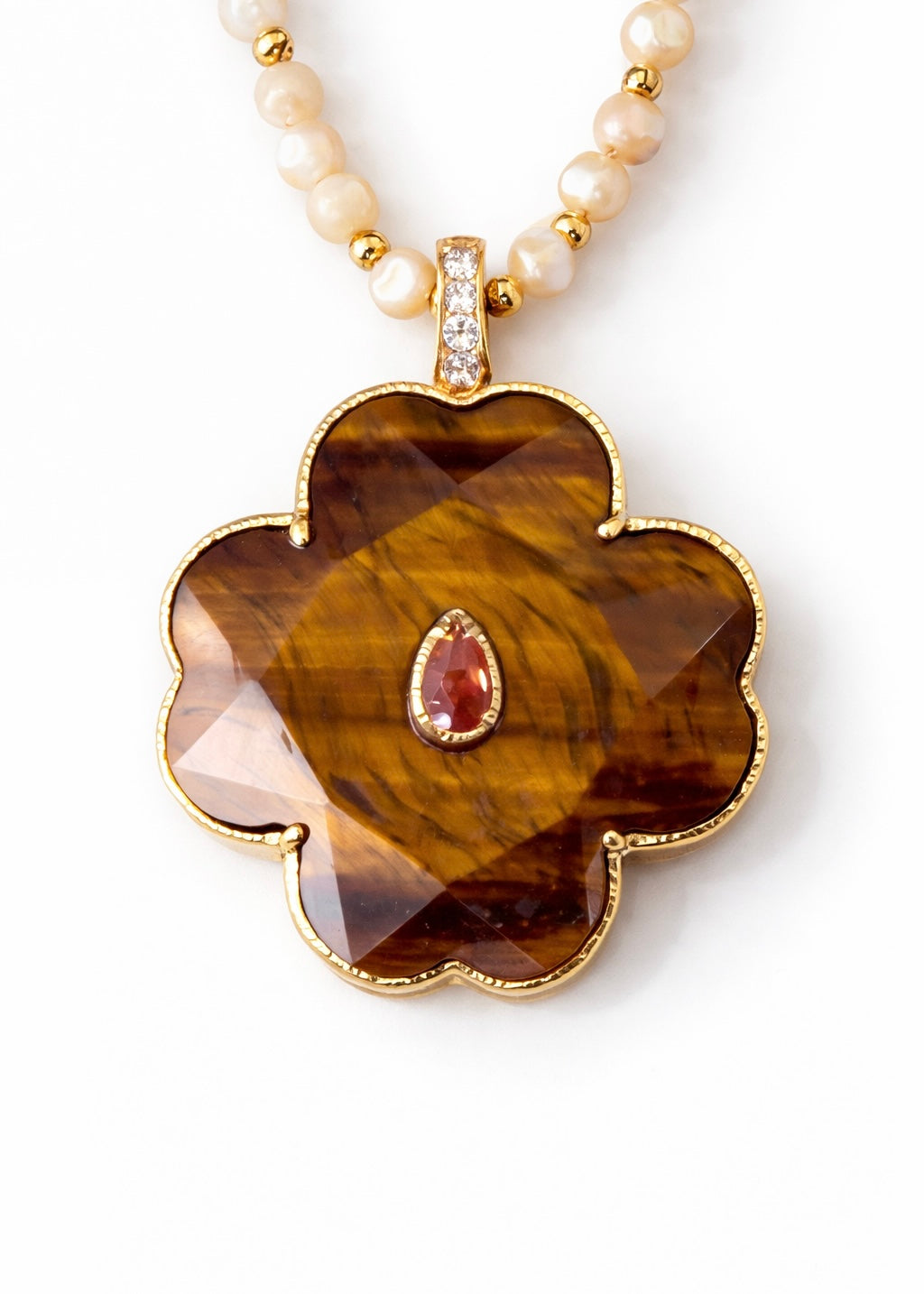 Kette 'Kleeblatt' Creme