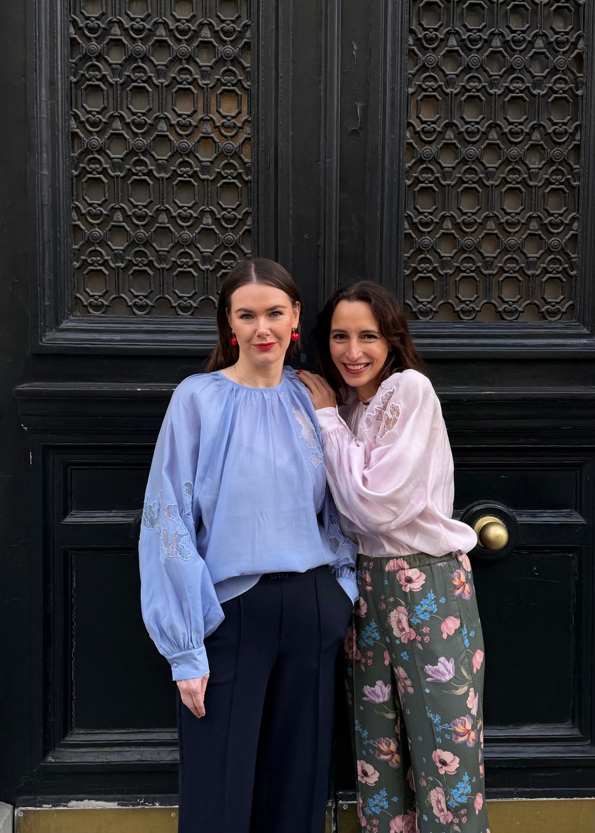 Bluse mit Spitze 'Hellblau'