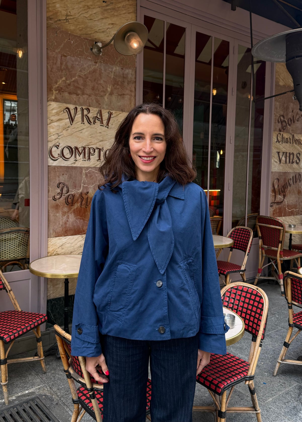 Leichte Baumwolljacke mit Kapuze 'Navy'