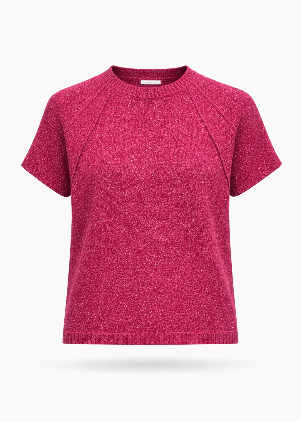 Strick-Top mit Lurex 'Fuchsia'