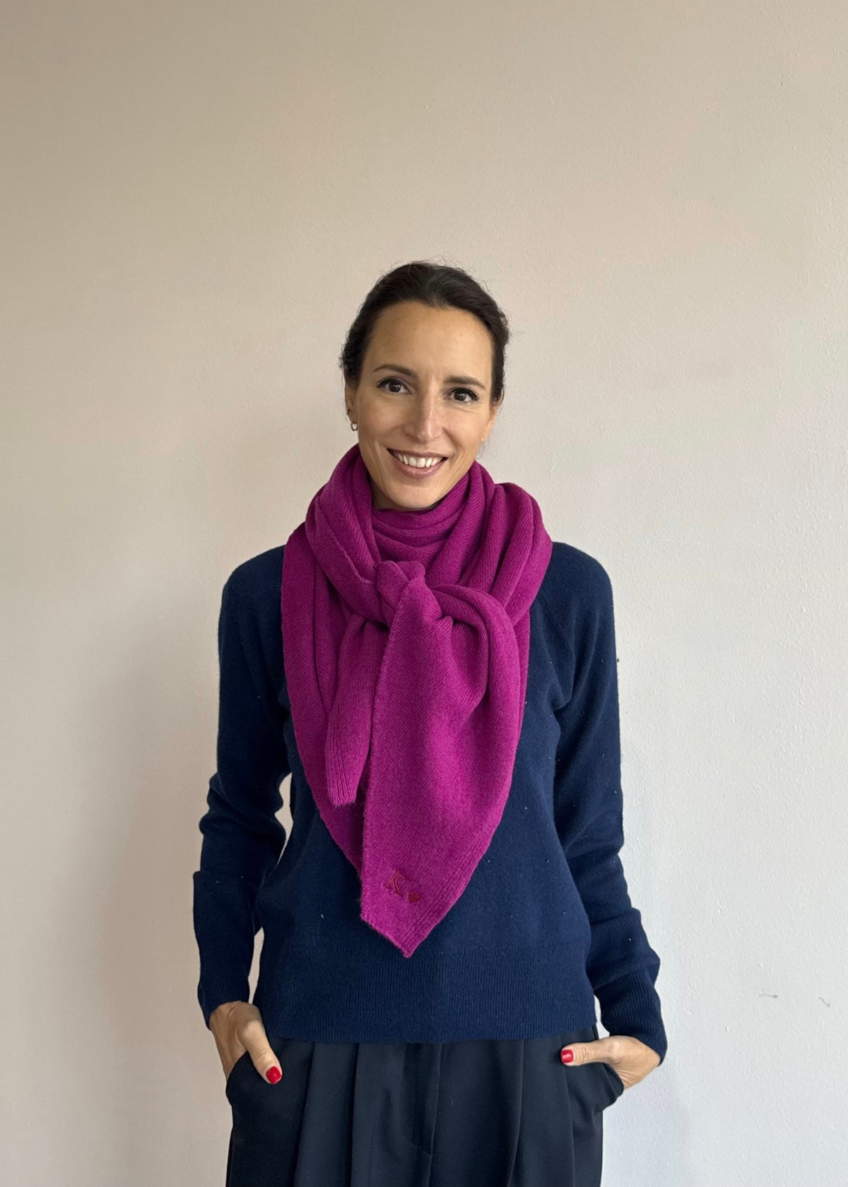 Kaschmirschal Fuchsia personalisiert