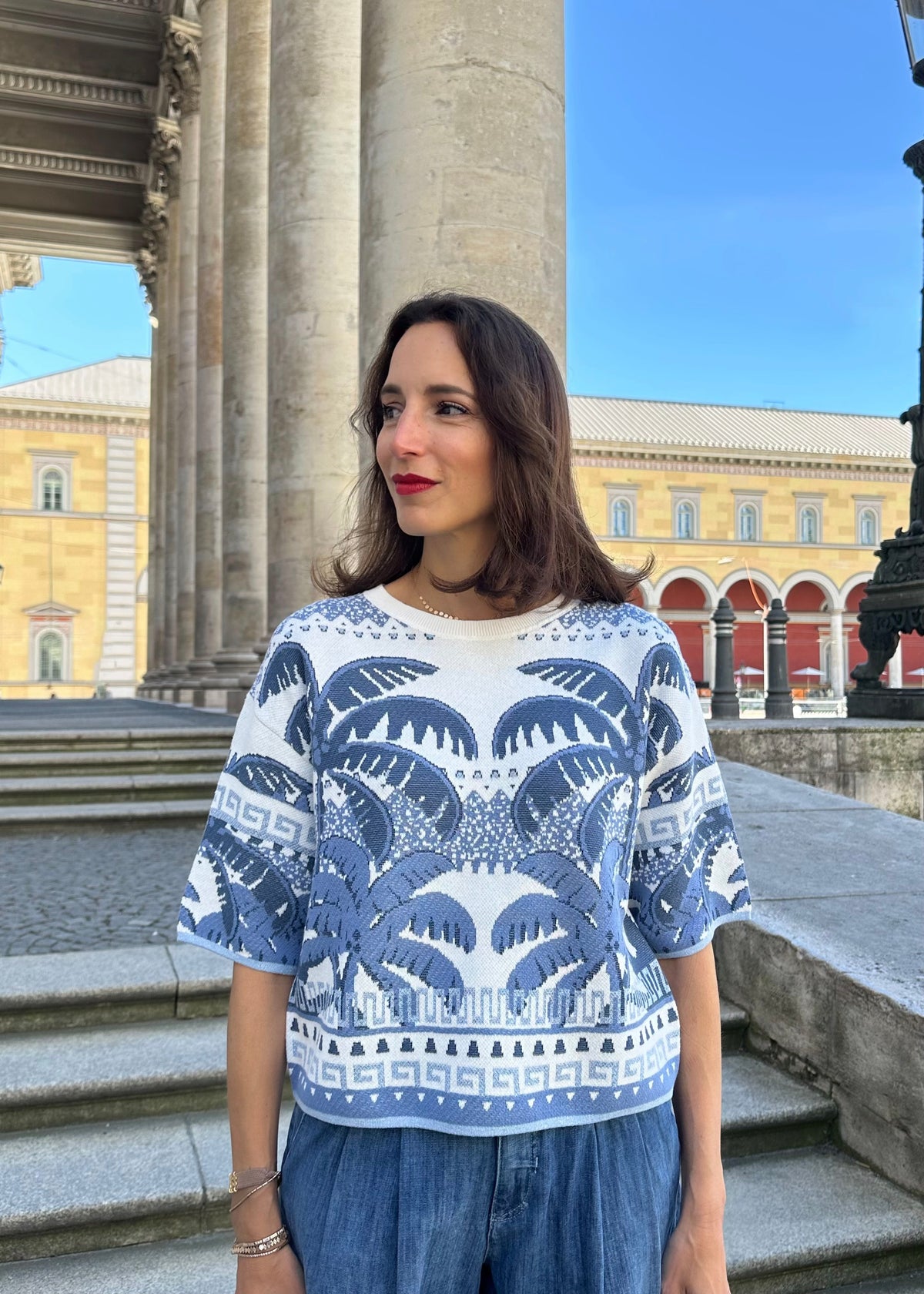 Strickpullover &#39;Palmen&#39;