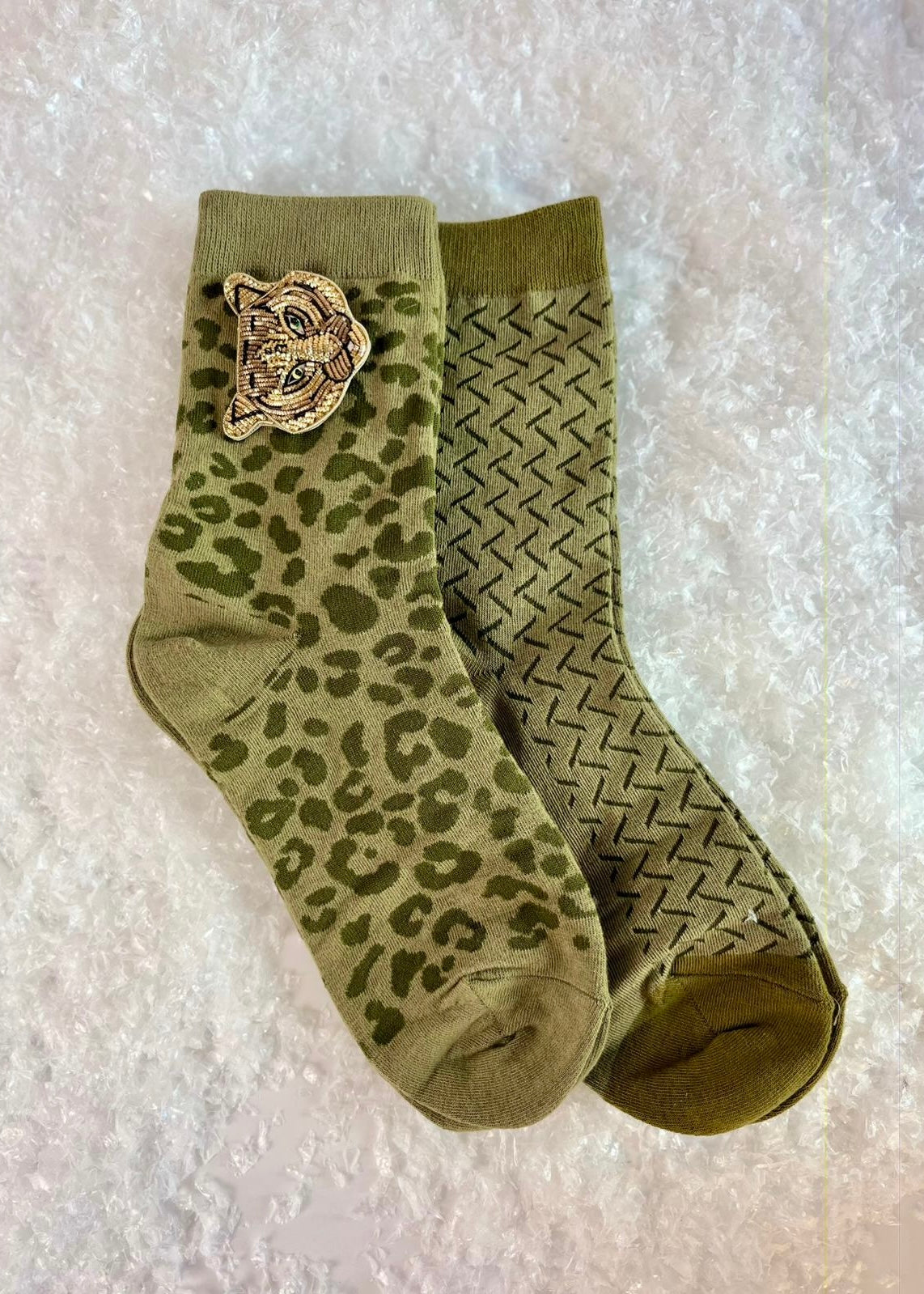2er-Set Socken 'Tiger' Olive