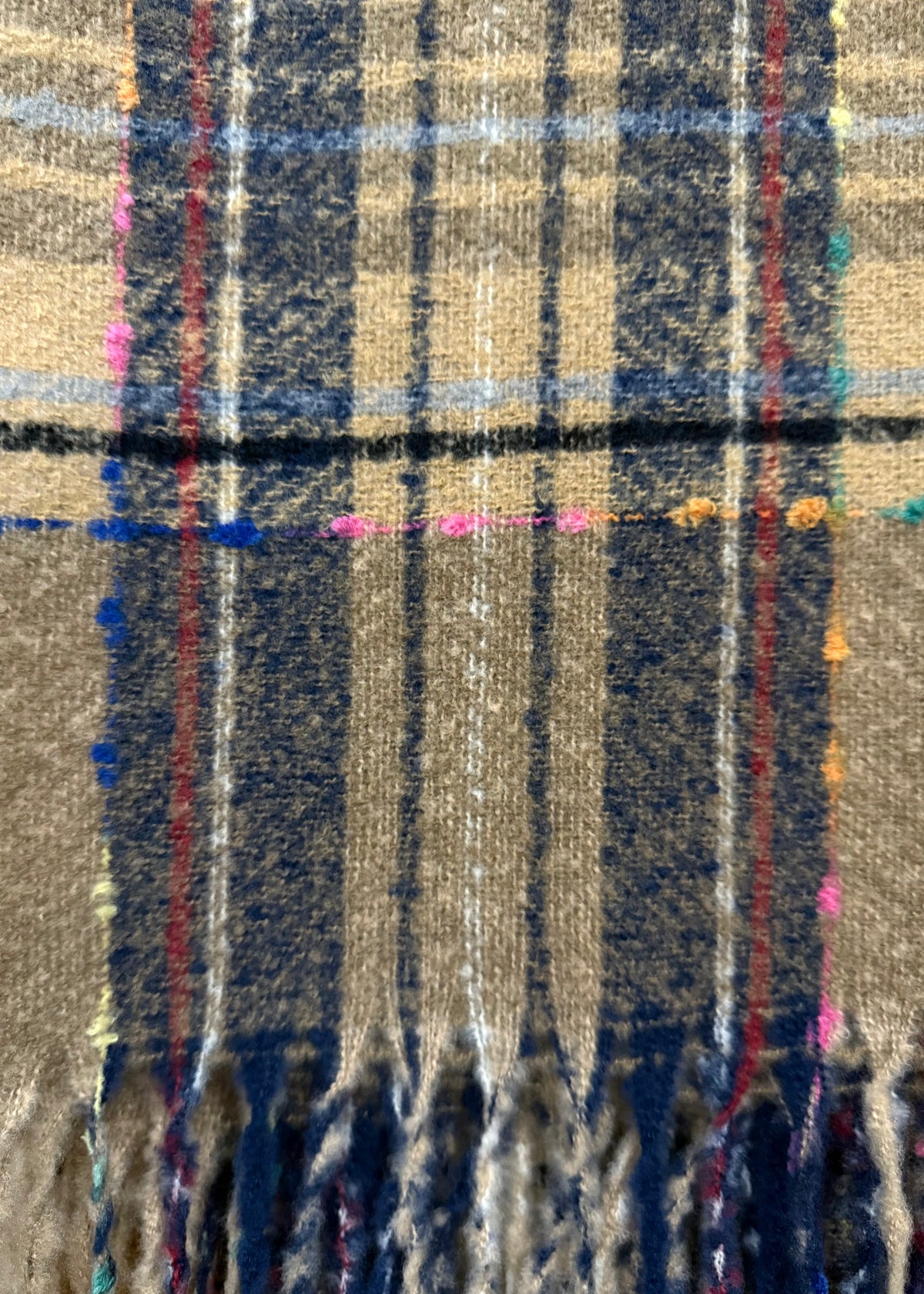 Karo Schal 'Beige-Navy'