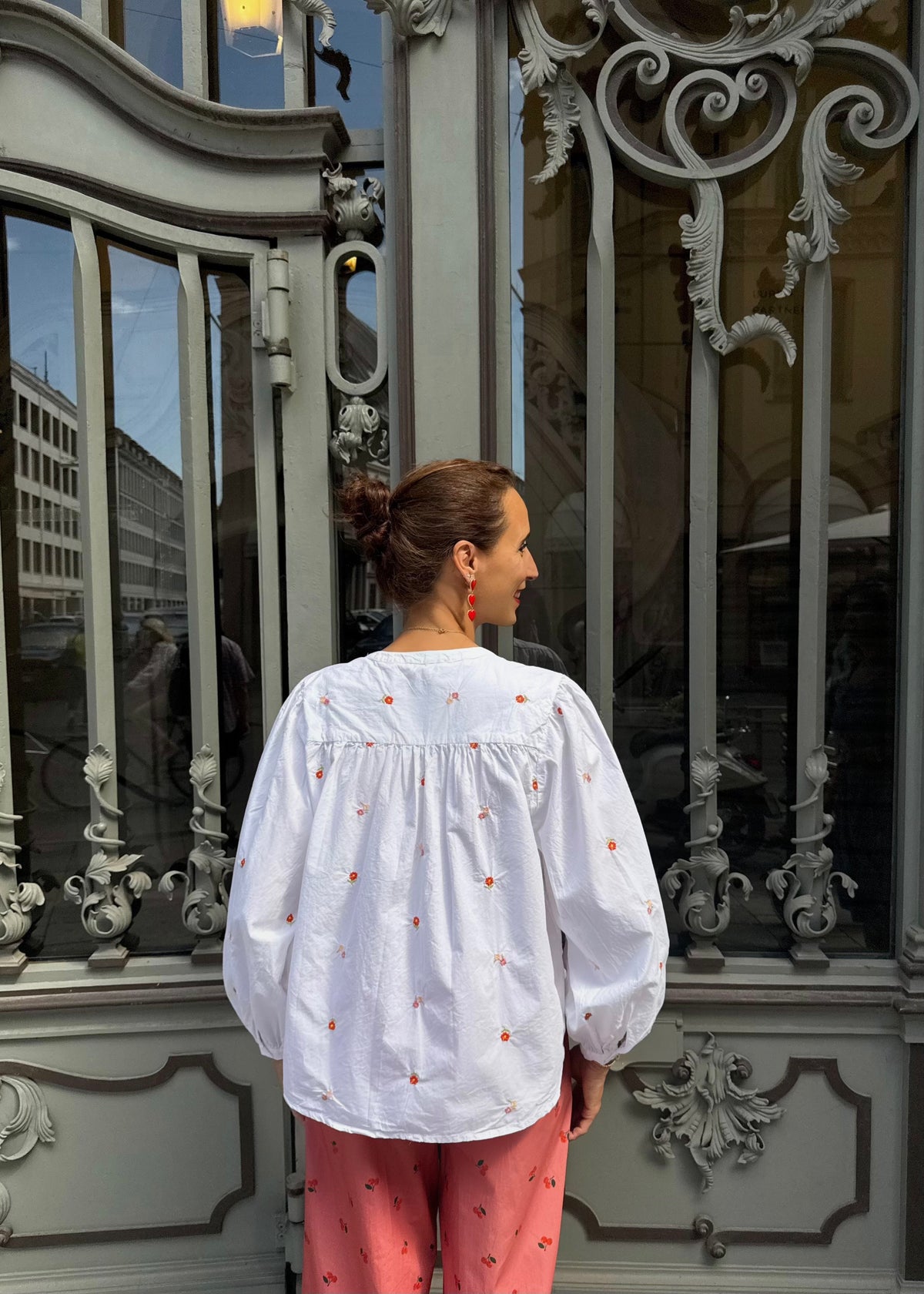 Bluse mit Stickerei &#39;Blumen&#39;