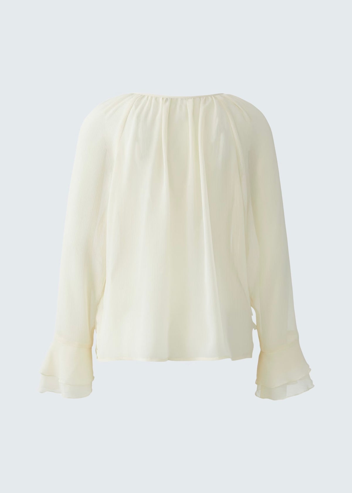 Chiffon Bluse mit Volant &#39;Vanille&#39;