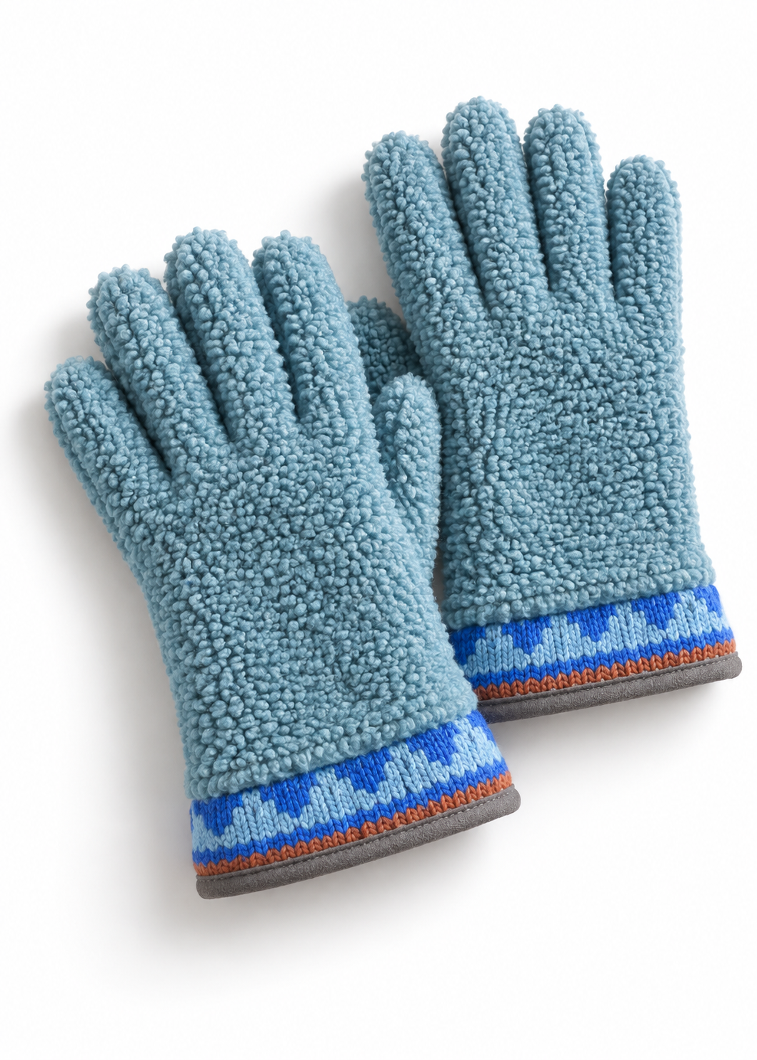 Handschuhe 'Teddyfell' Blau