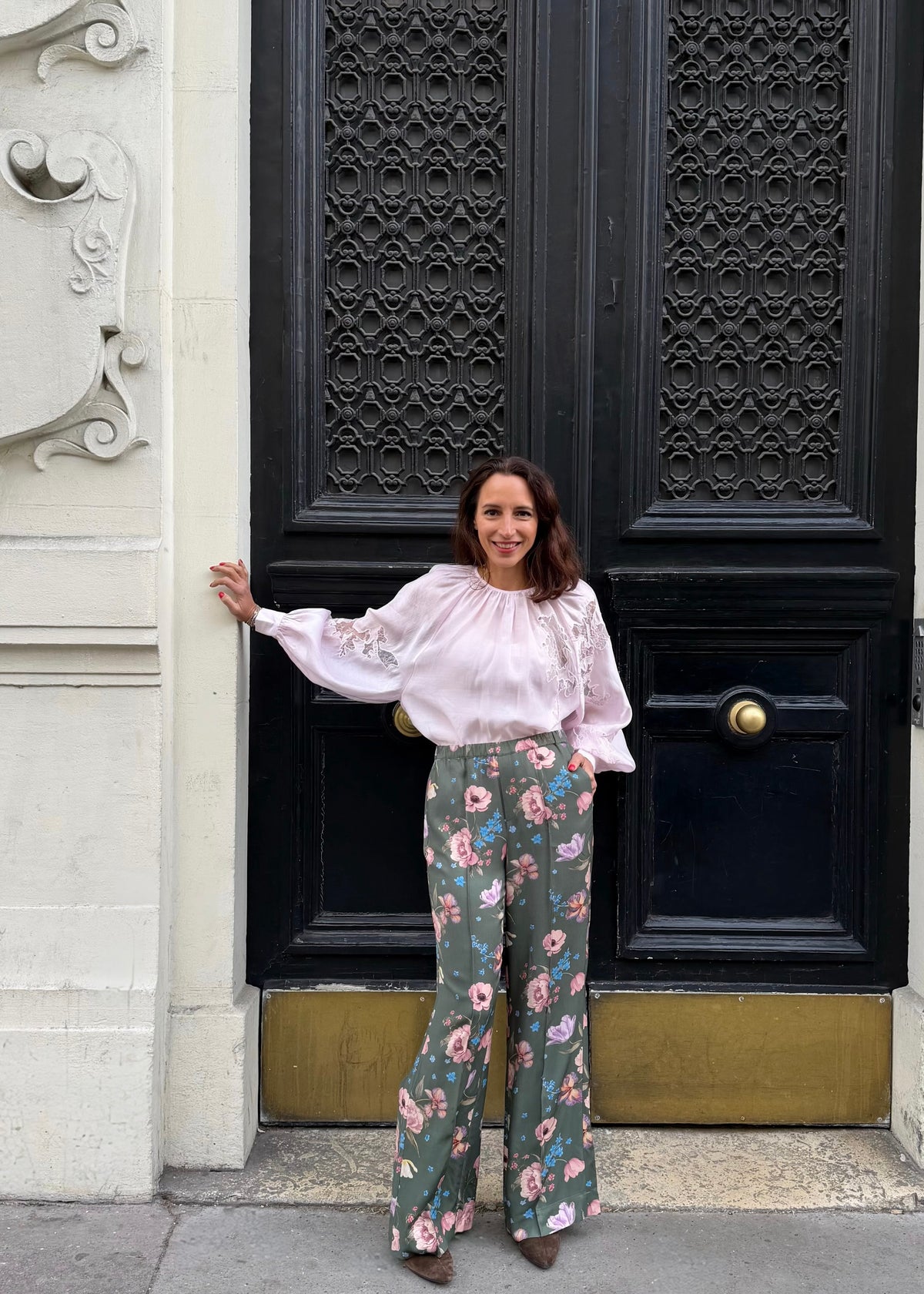 Bluse mit Spitze 'Rosa'