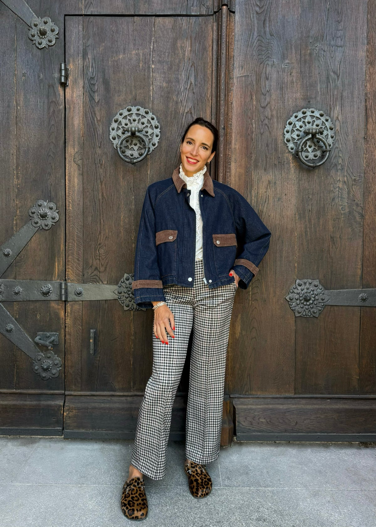Jeansjacke mit Kord