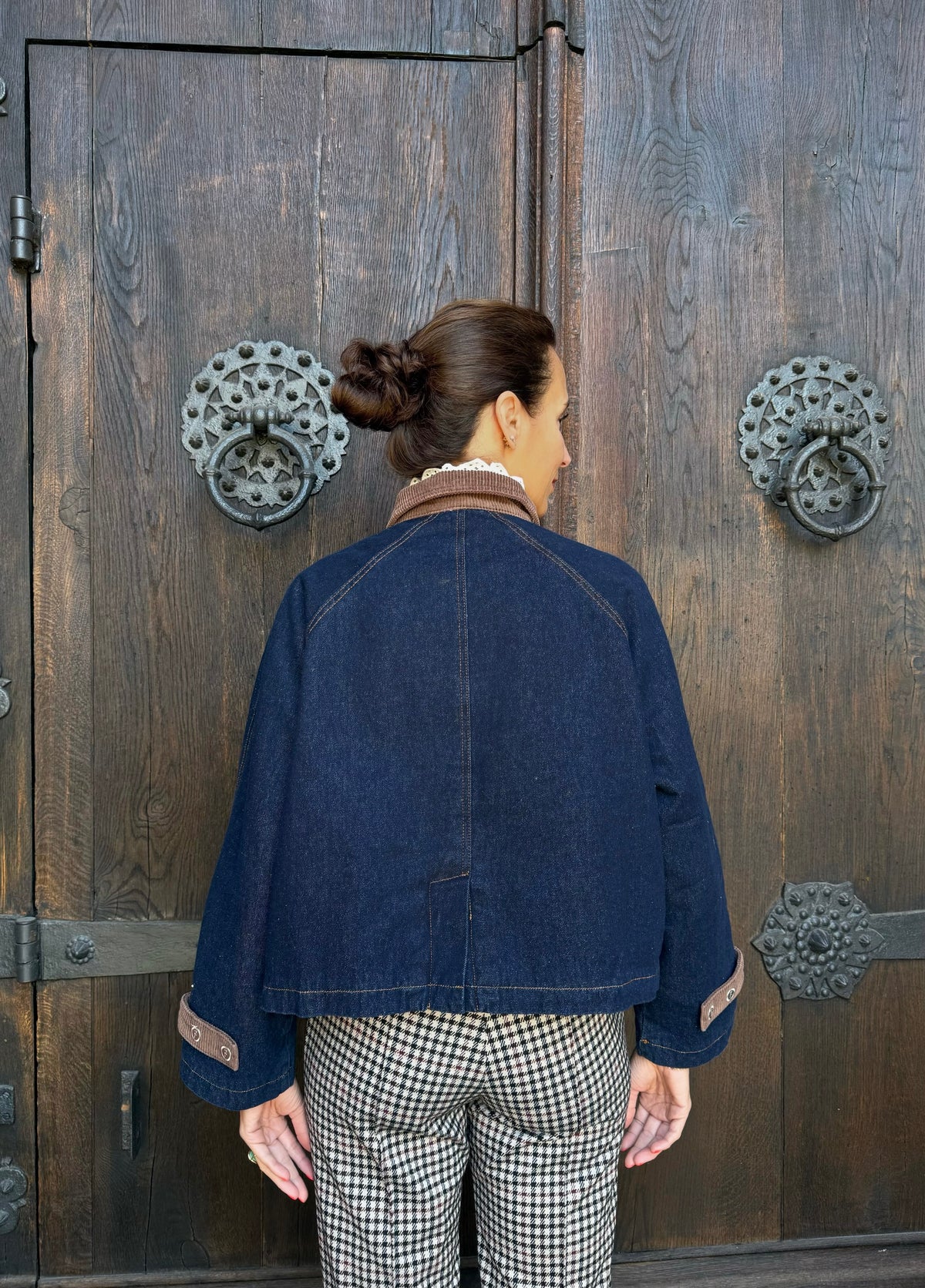 Jeansjacke mit Kord