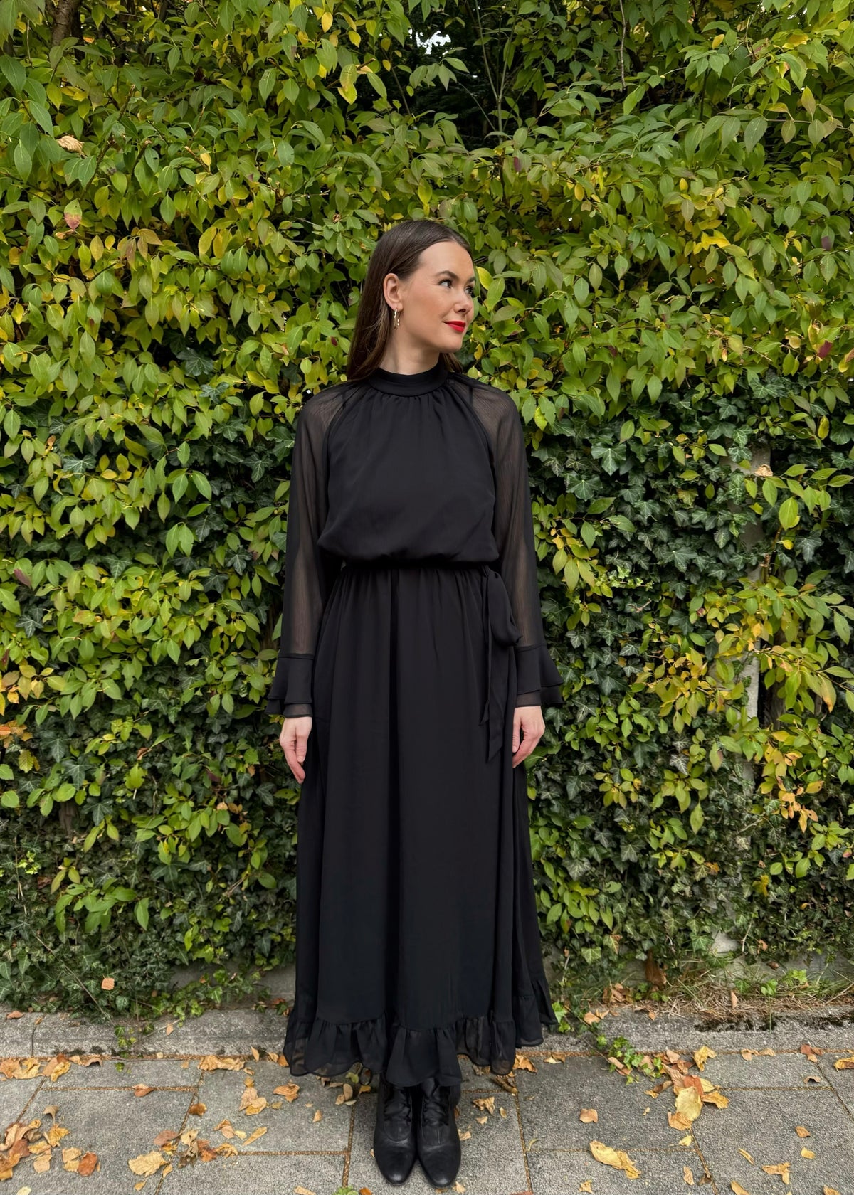 Maxi Stufenkleid Schwarz