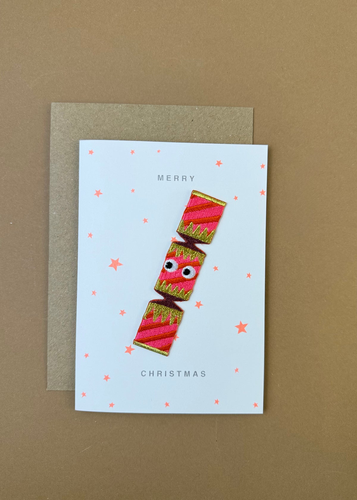 Grusskarte mit Patch 'Cracker'