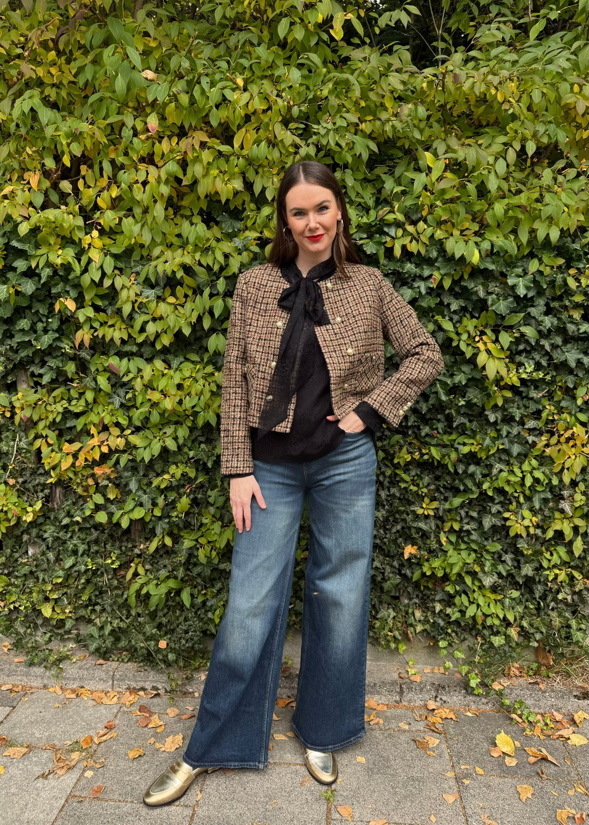 Elegante Tweedjacke mit Schmuckknöpfen &#39;Braun&#39;