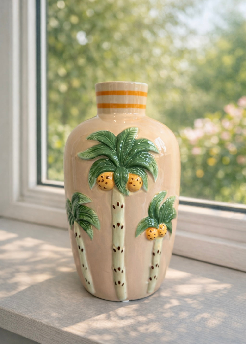 Keramik Vase L 'Palmen'