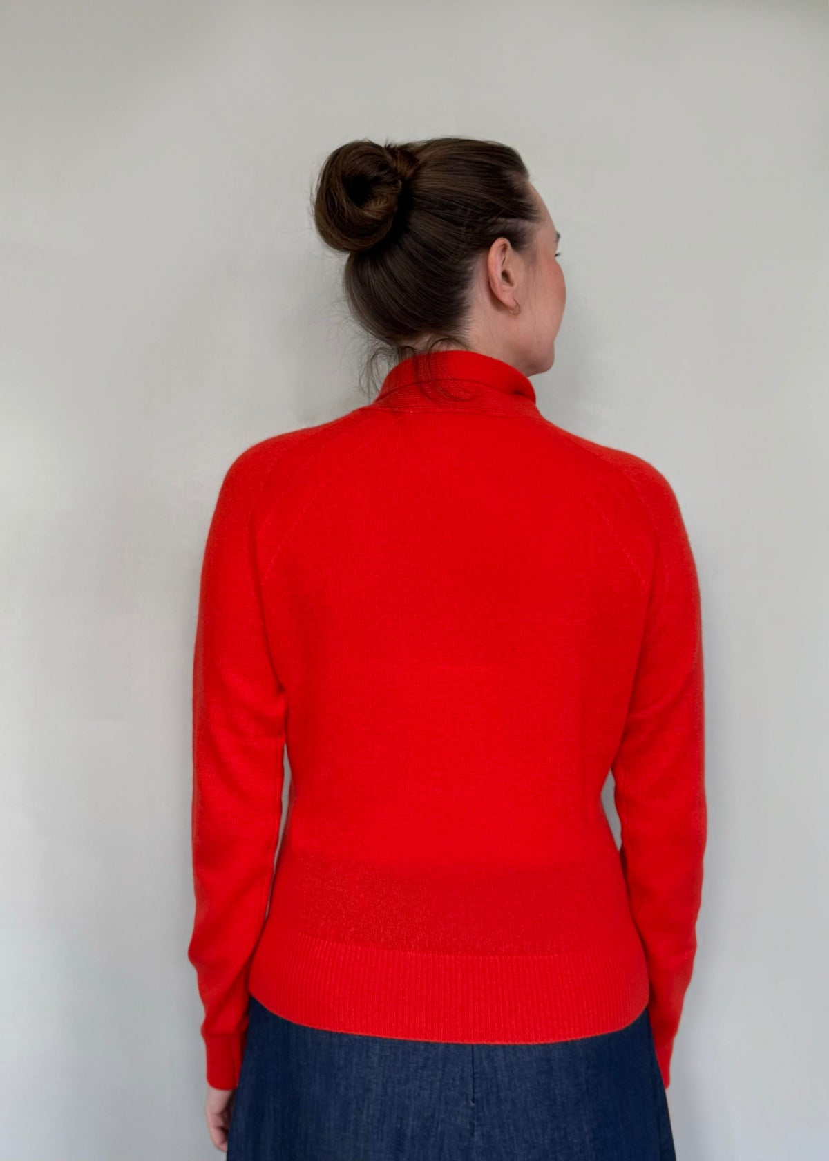 Kaschmirpullover mit Schluppe &#39;Rot&#39;
