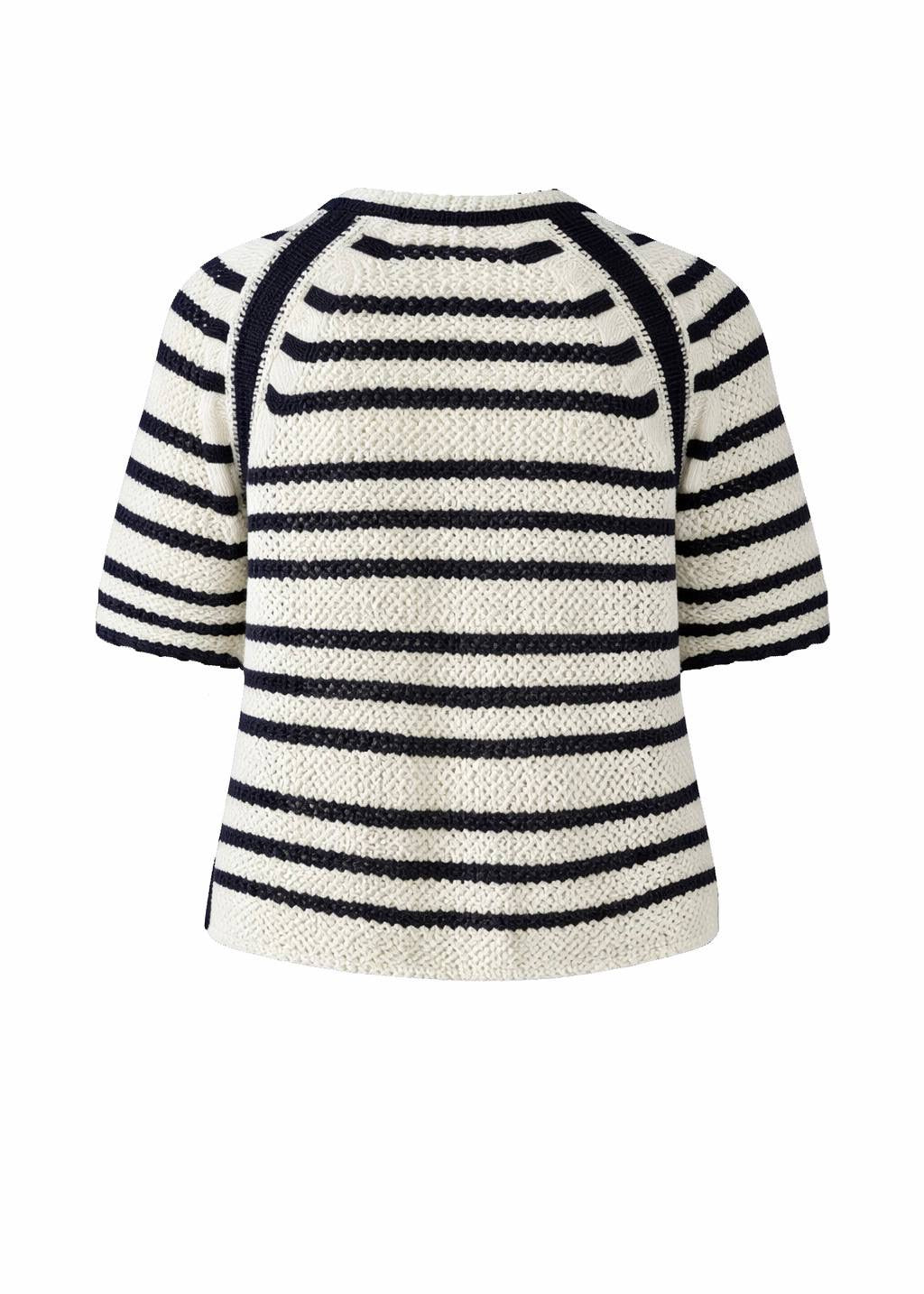 Strickjacke 'Navy-Weiß'