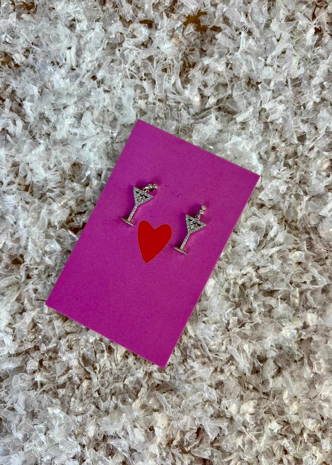 Ohrstecker mit Strass 'Martiniglas'