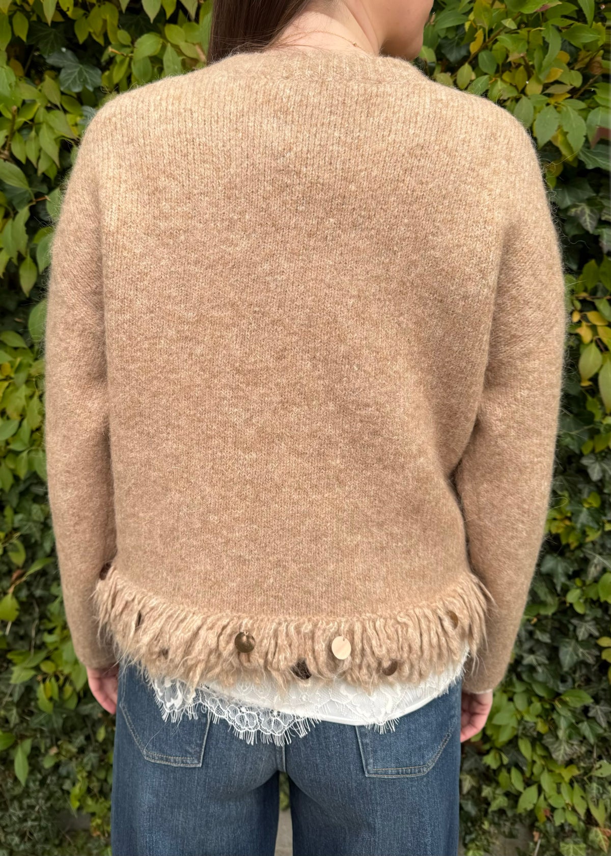 Strickpullover mit Fransen &#39;Braun&#39;