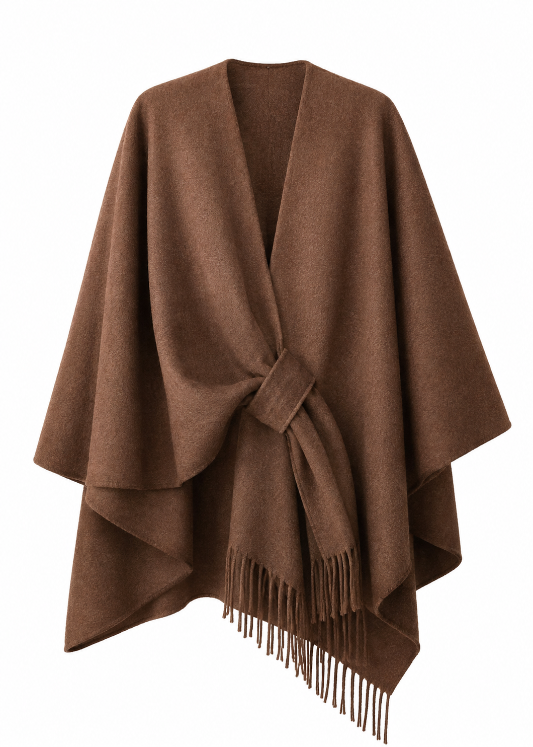 Cape mit Fransen 'Braun'