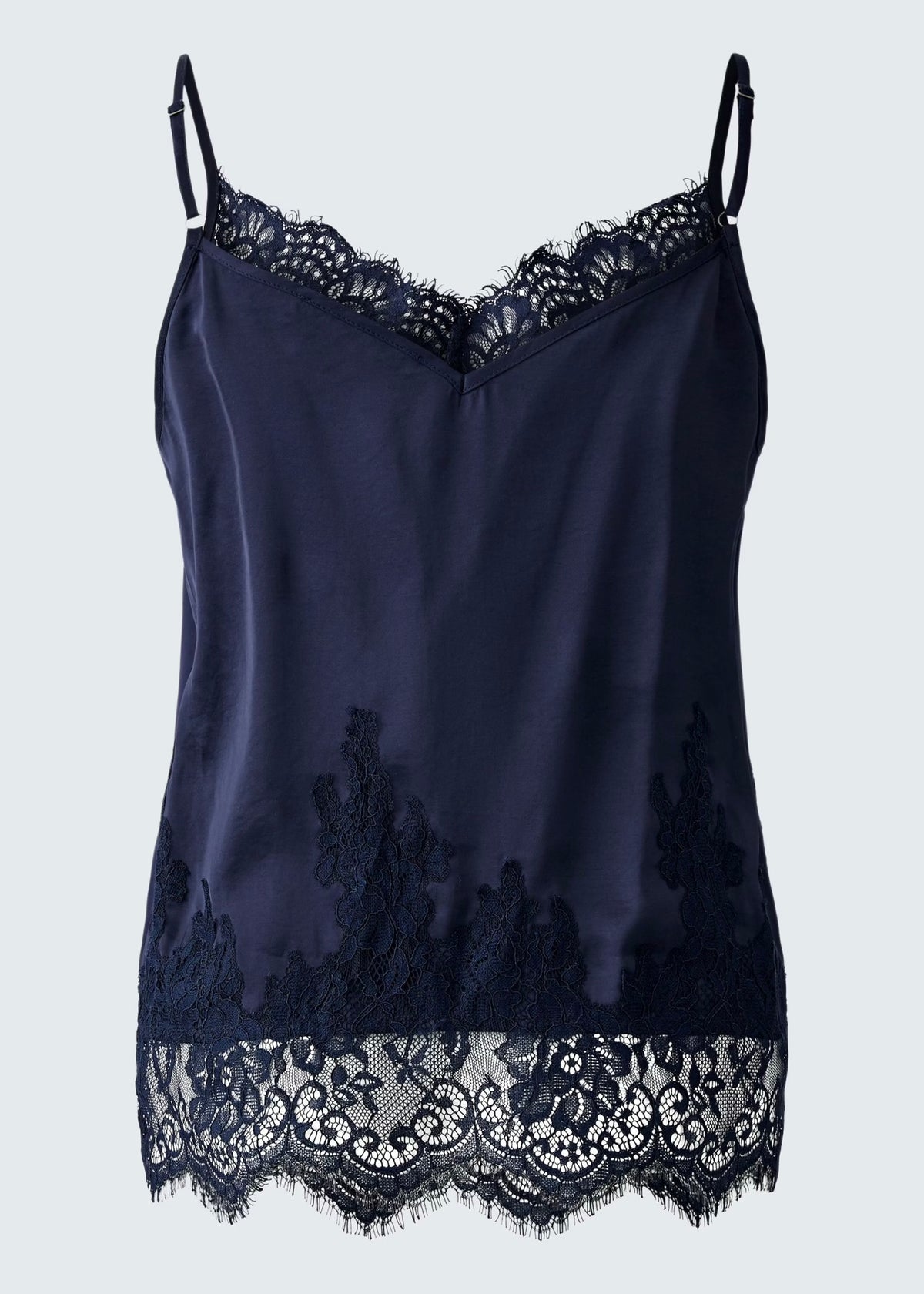 Trägertop mit Spitze &#39;Navy&#39;